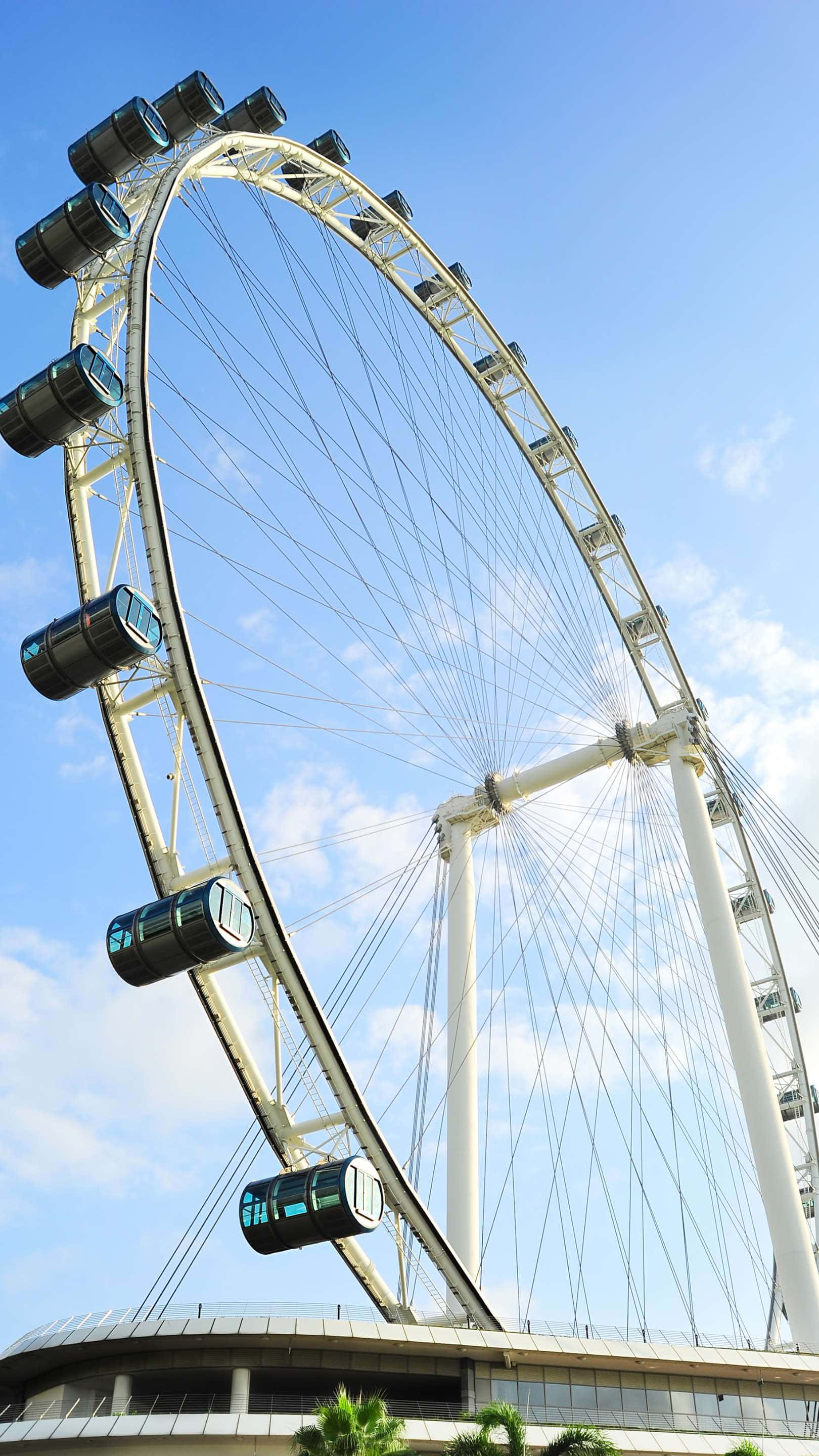 Singapore Flyer, giant ferris wheel, white observation wheel, 2K Phone Wallpaper