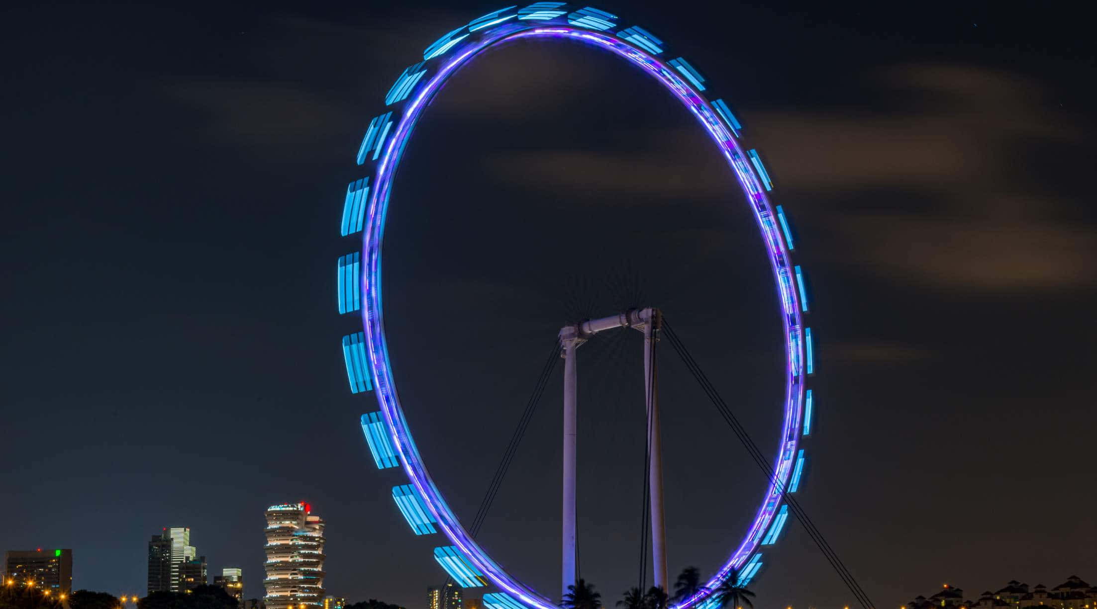 Singapore Flyer, blue, purple, Full HD Desktop Wallpaper