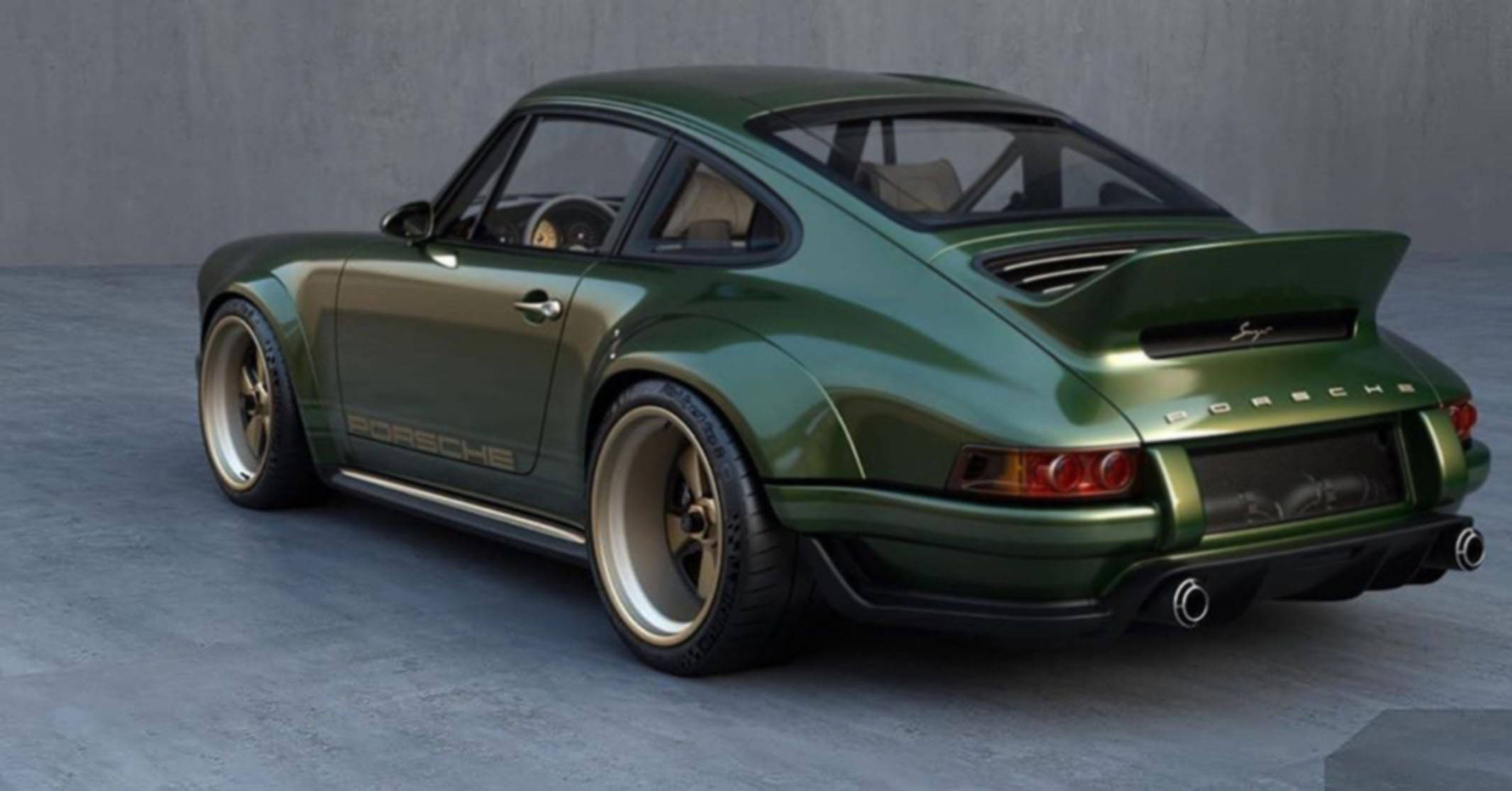 Singer Porsche, Porsche 911, green, Full HD Desktop Wallpaper
