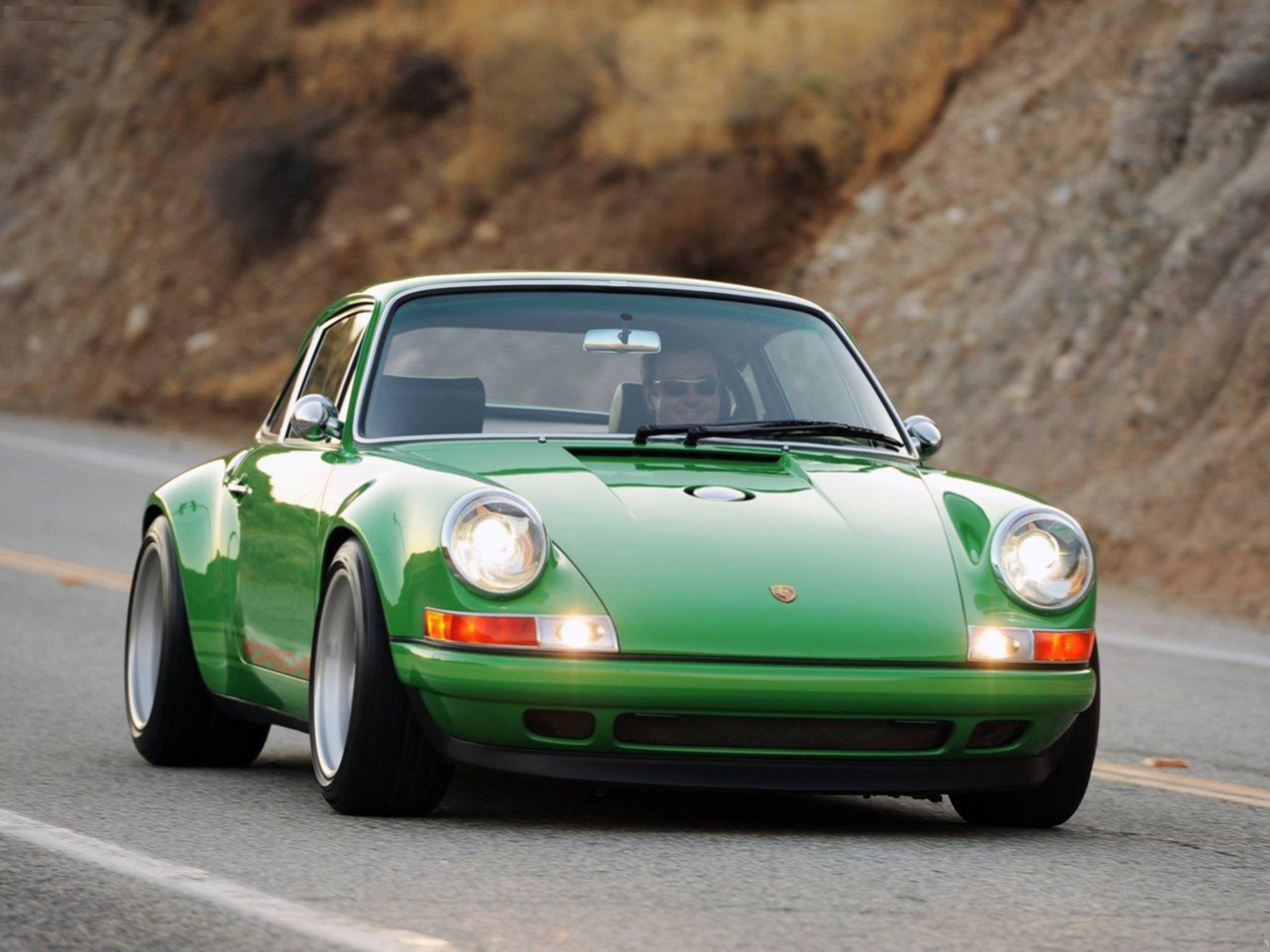 Singer Porsche, Porsche 911, dark green, Full HD Desktop Wallpaper