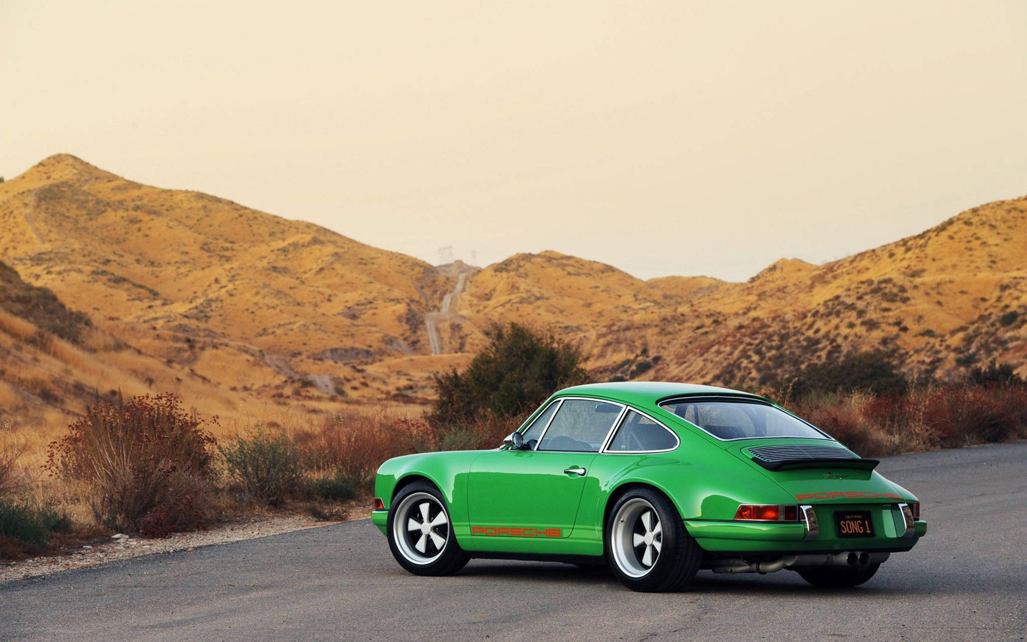 Singer Porsche, Porsche 911, metallic green, Full HD Desktop Wallpaper