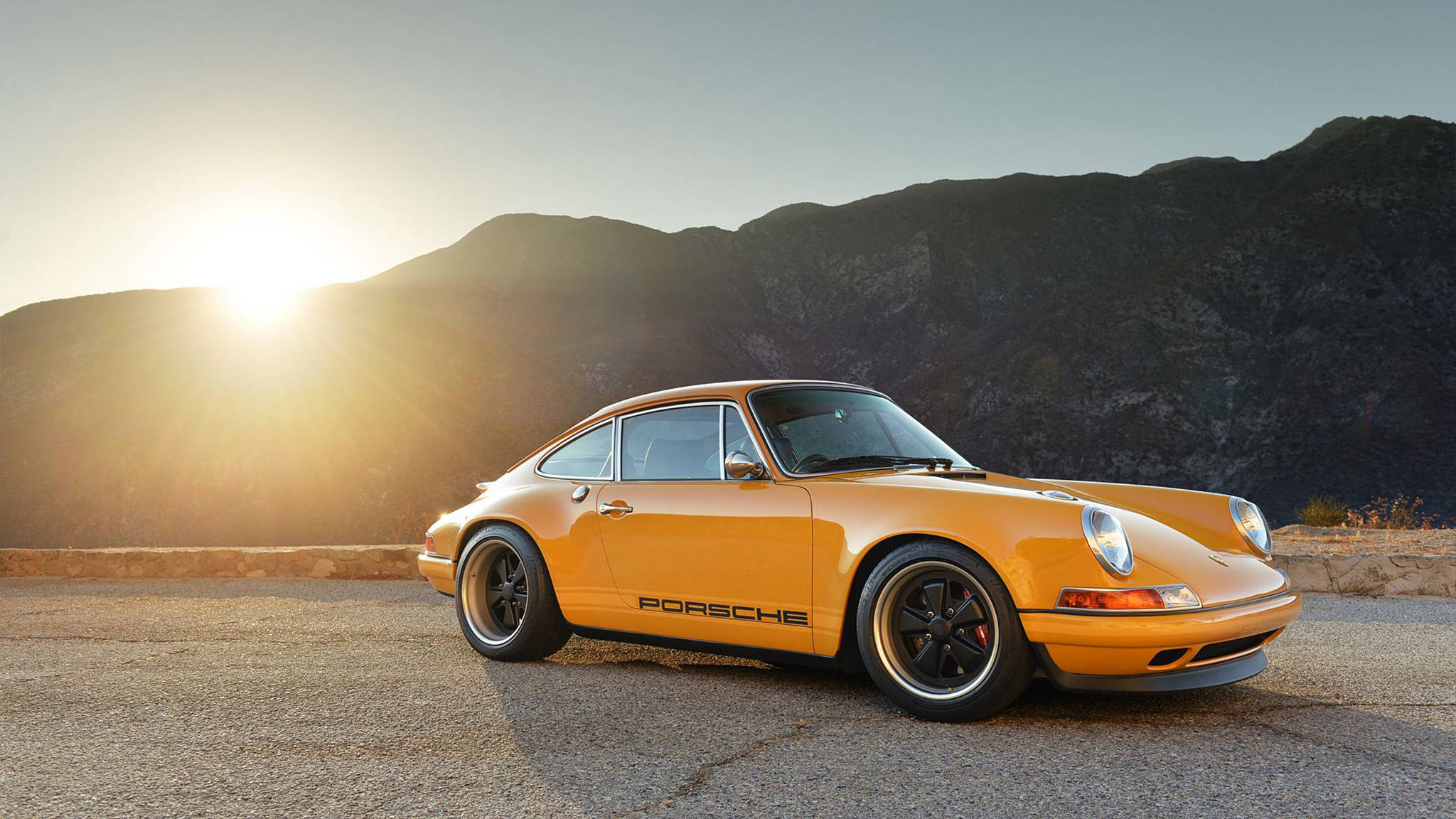 Singer Porsche, Porsche 911, orange, Full HD Desktop Wallpaper
