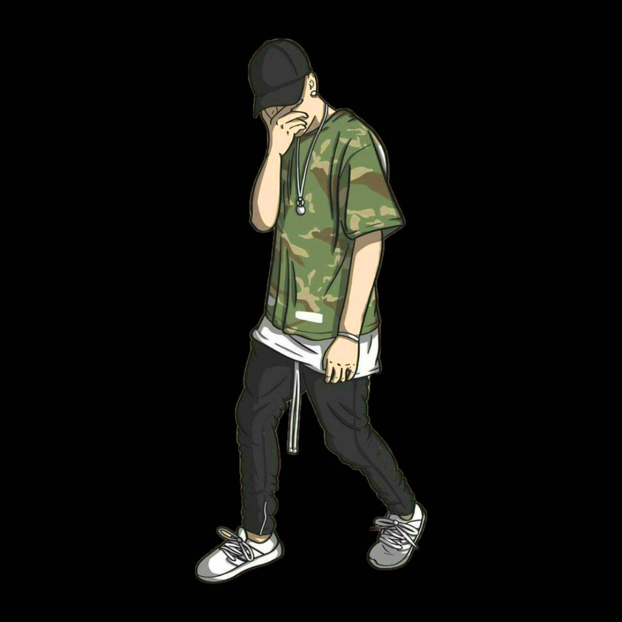 Single Boy, camouflage shirt, cap, HD Desktop Wallpaper
