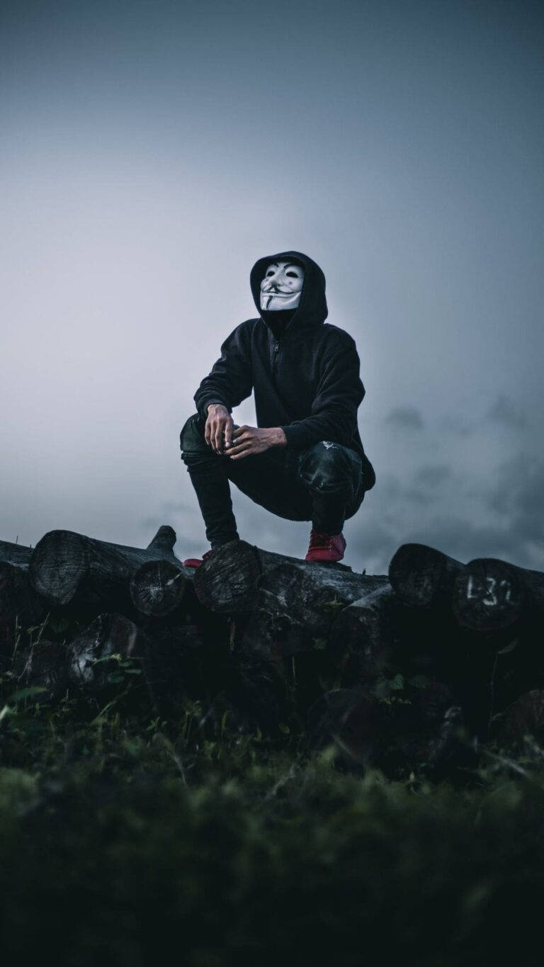 Single Boy, white mask, black hoodie, HD Phone Wallpaper