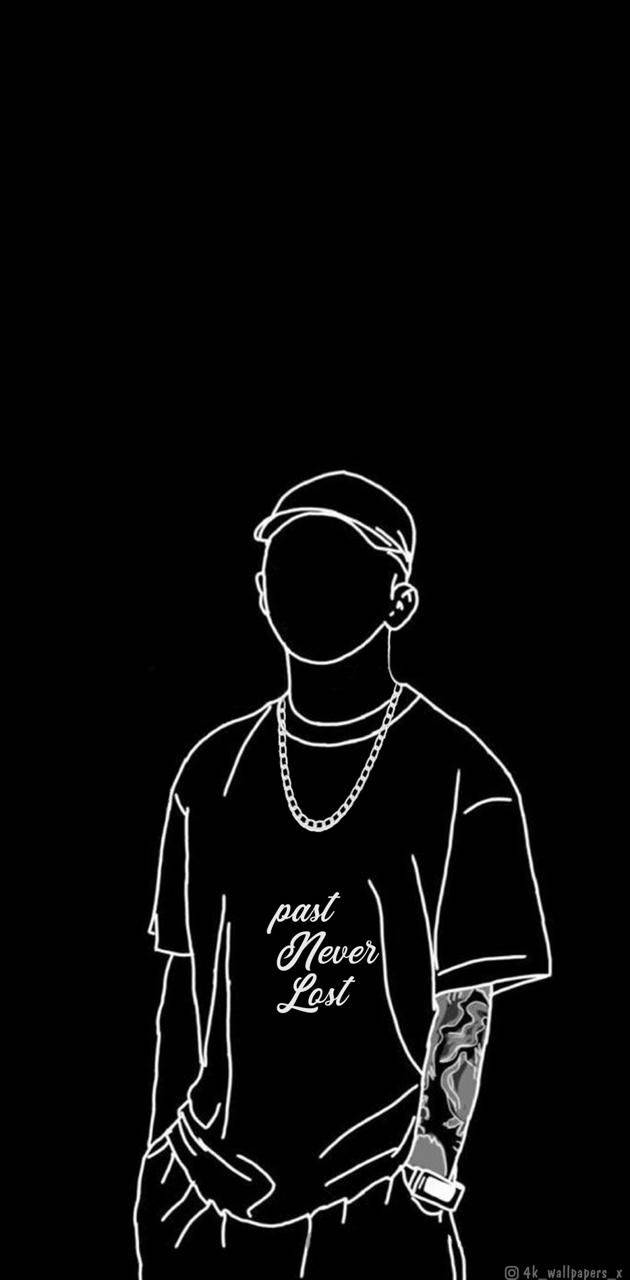 Single Boy, line art, white line art silhouette, HD Phone Wallpaper