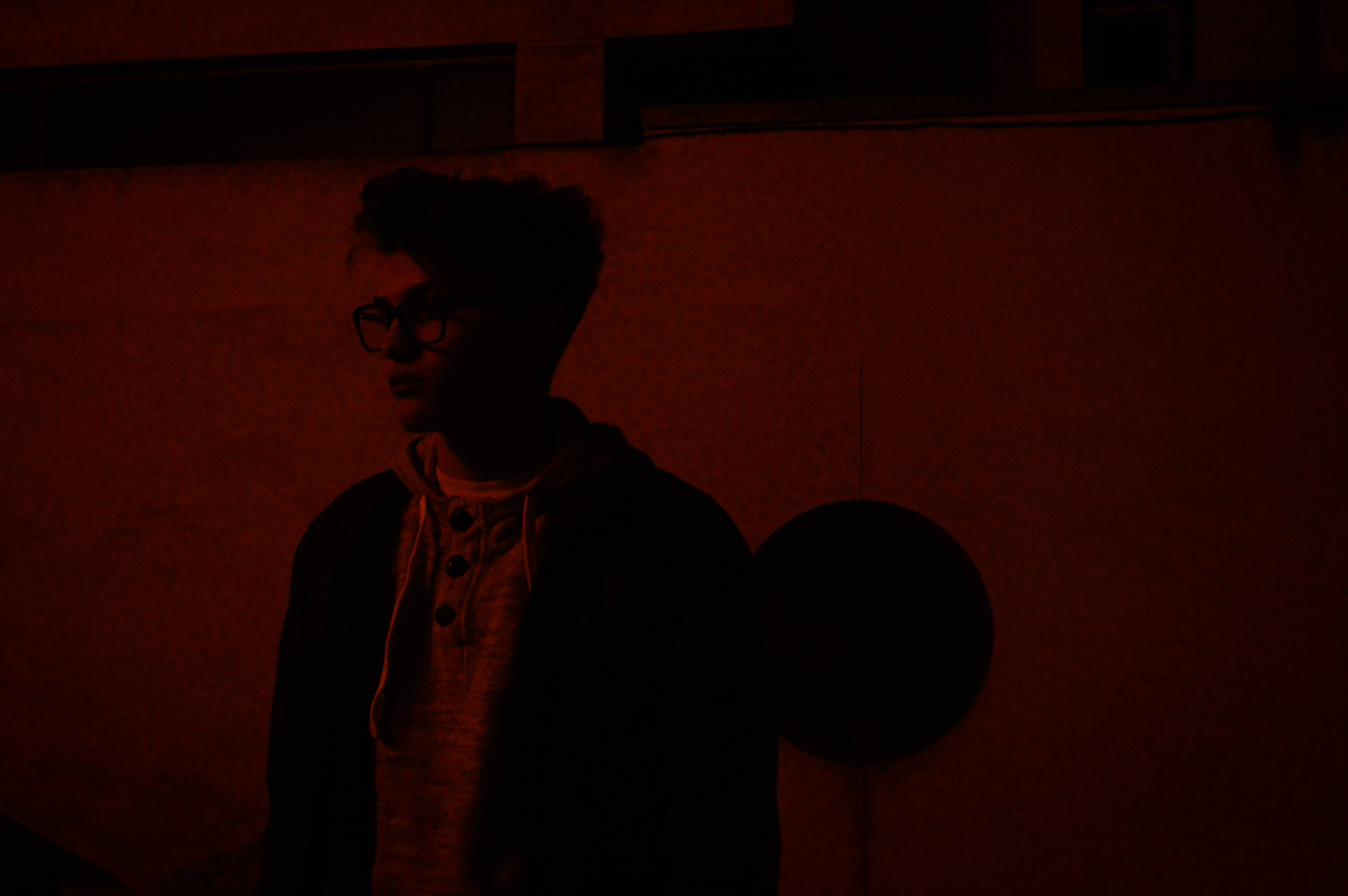 nerd, glasses, deep red shadow, 5K Desktop Wallpaper