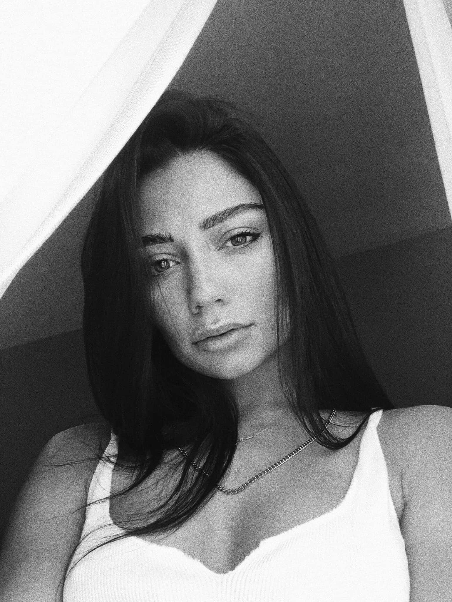 monochrome, woman, white top, Full HD Phone Wallpaper
