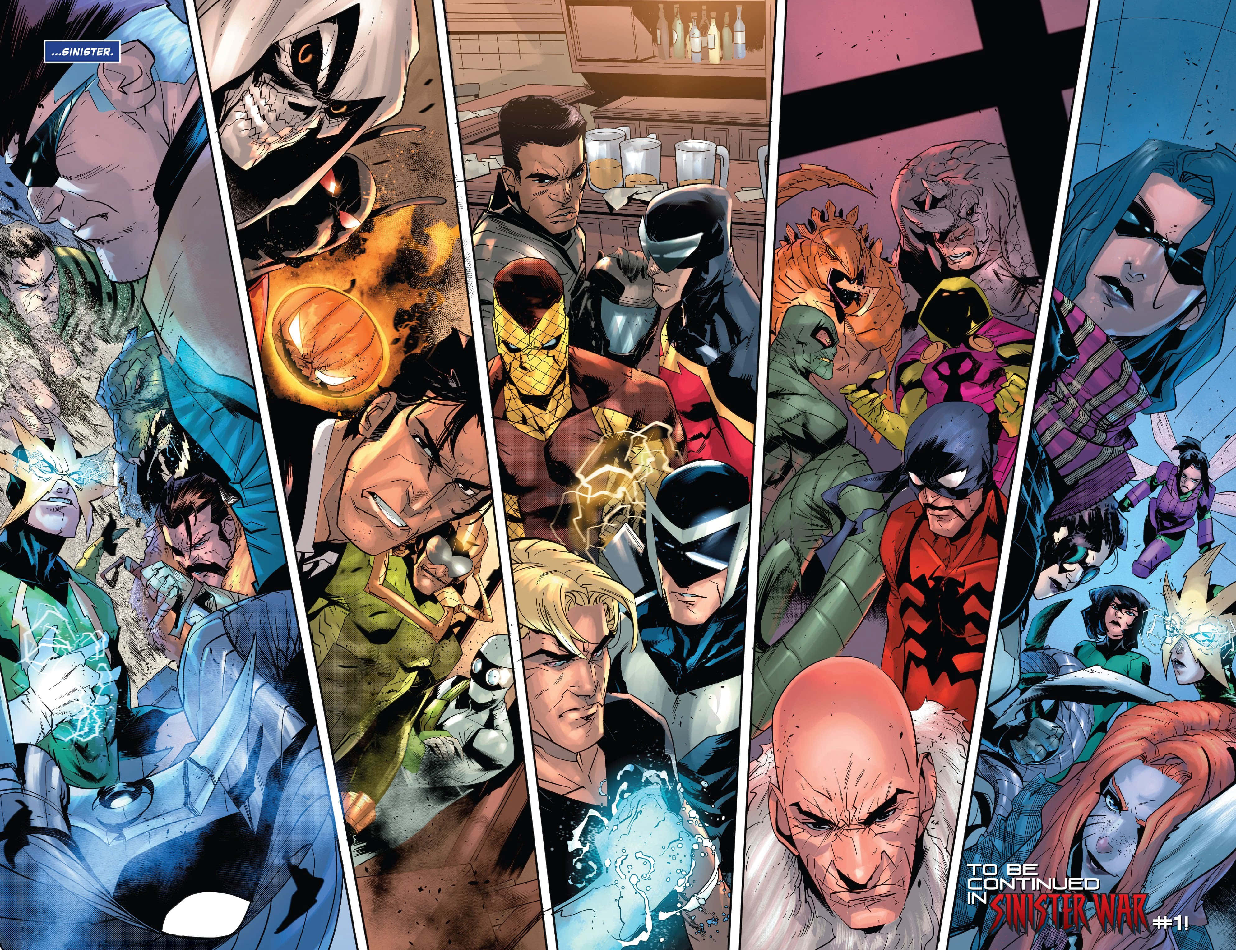 Sinister Six, comic book panels, superhero, 4K Desktop Wallpaper