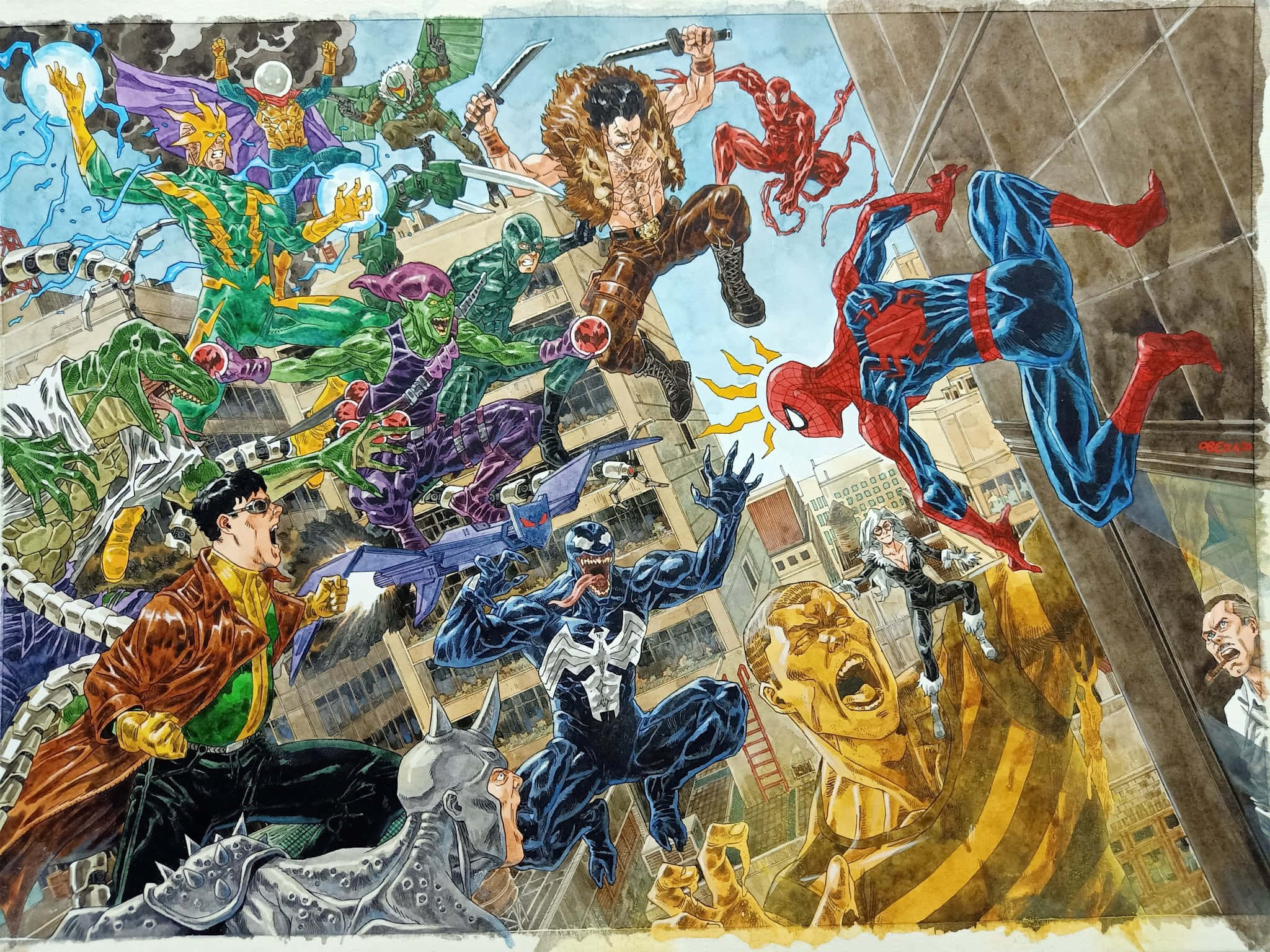Sinister Six, comic book, cityscape, Full HD Desktop Wallpaper