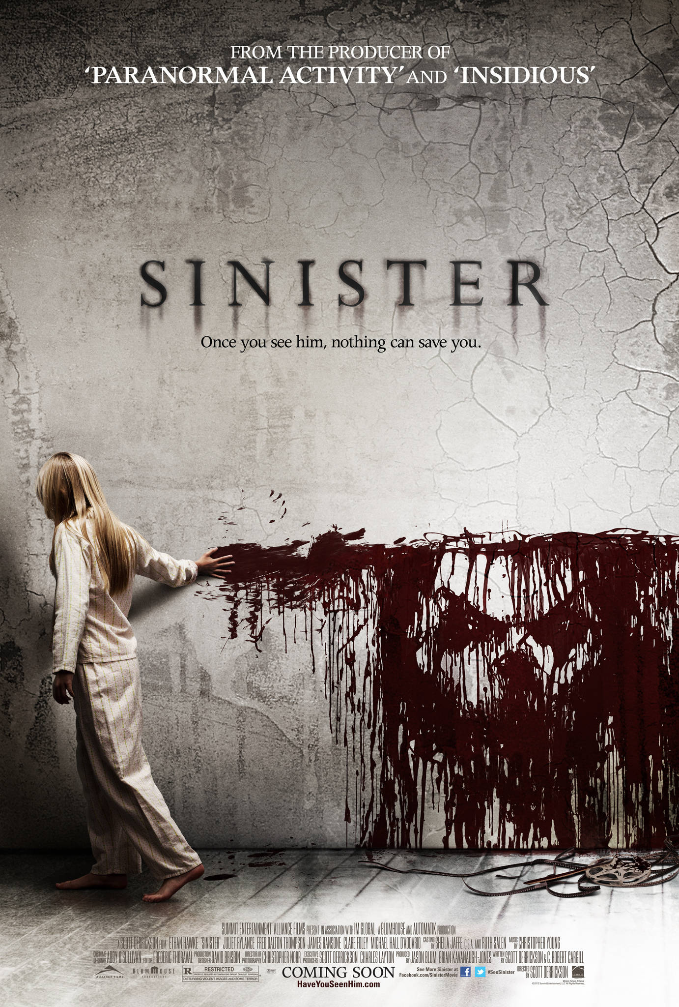 Sinister (2012), official movie poster, young girl in pajamas, Full HD Phone Wallpaper