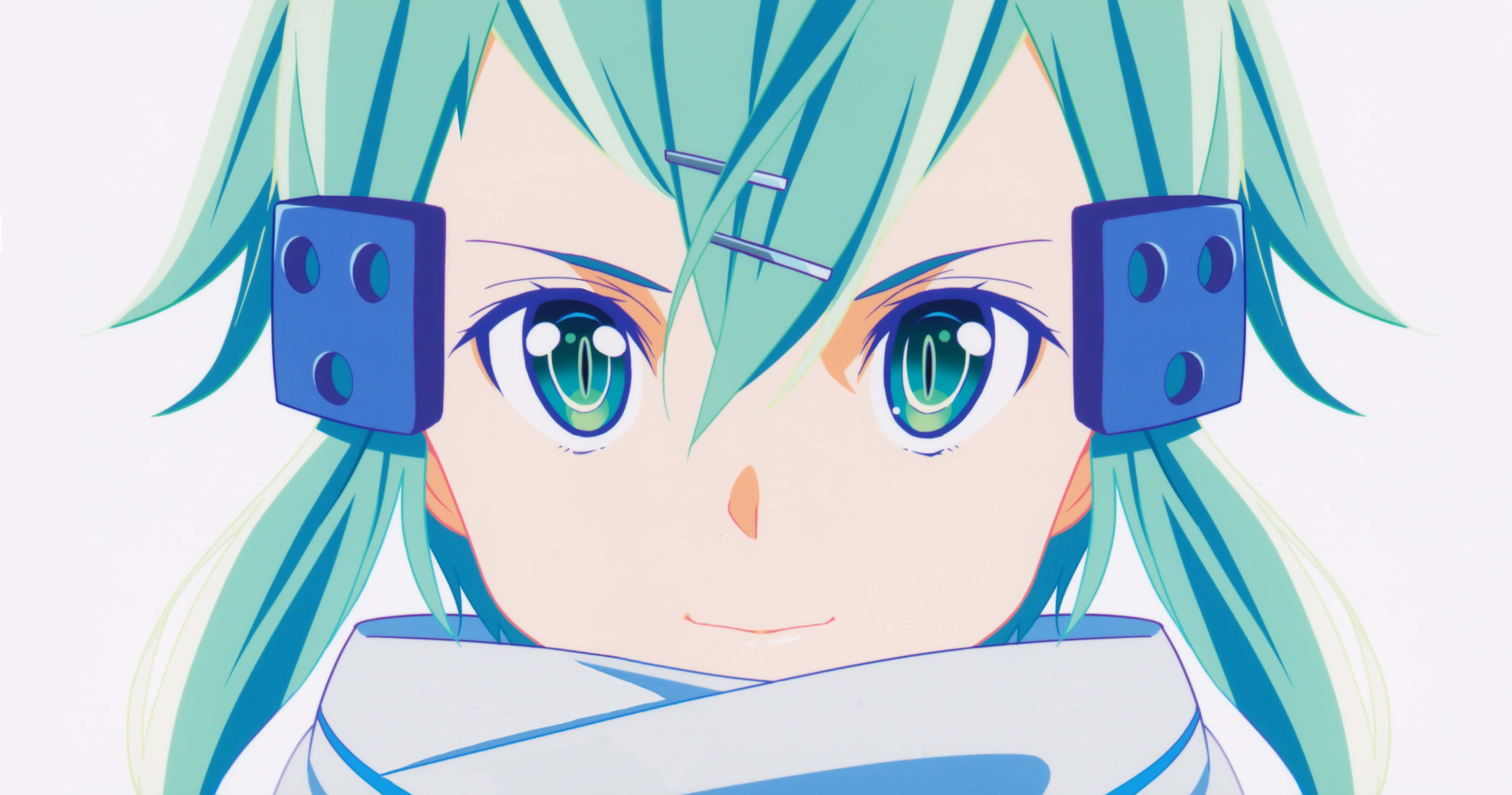 Sinon, turquoise hair, blue dice, 5K Desktop Wallpaper
