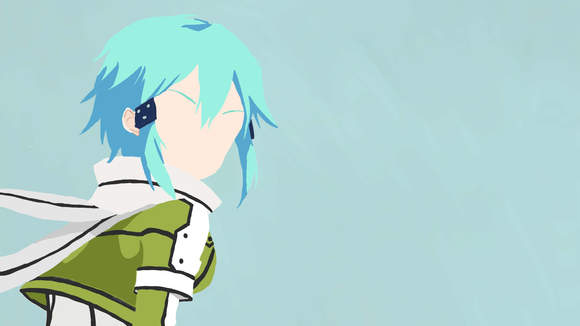 Sinon, turquoise hair, eye patch, Full HD Desktop Wallpaper