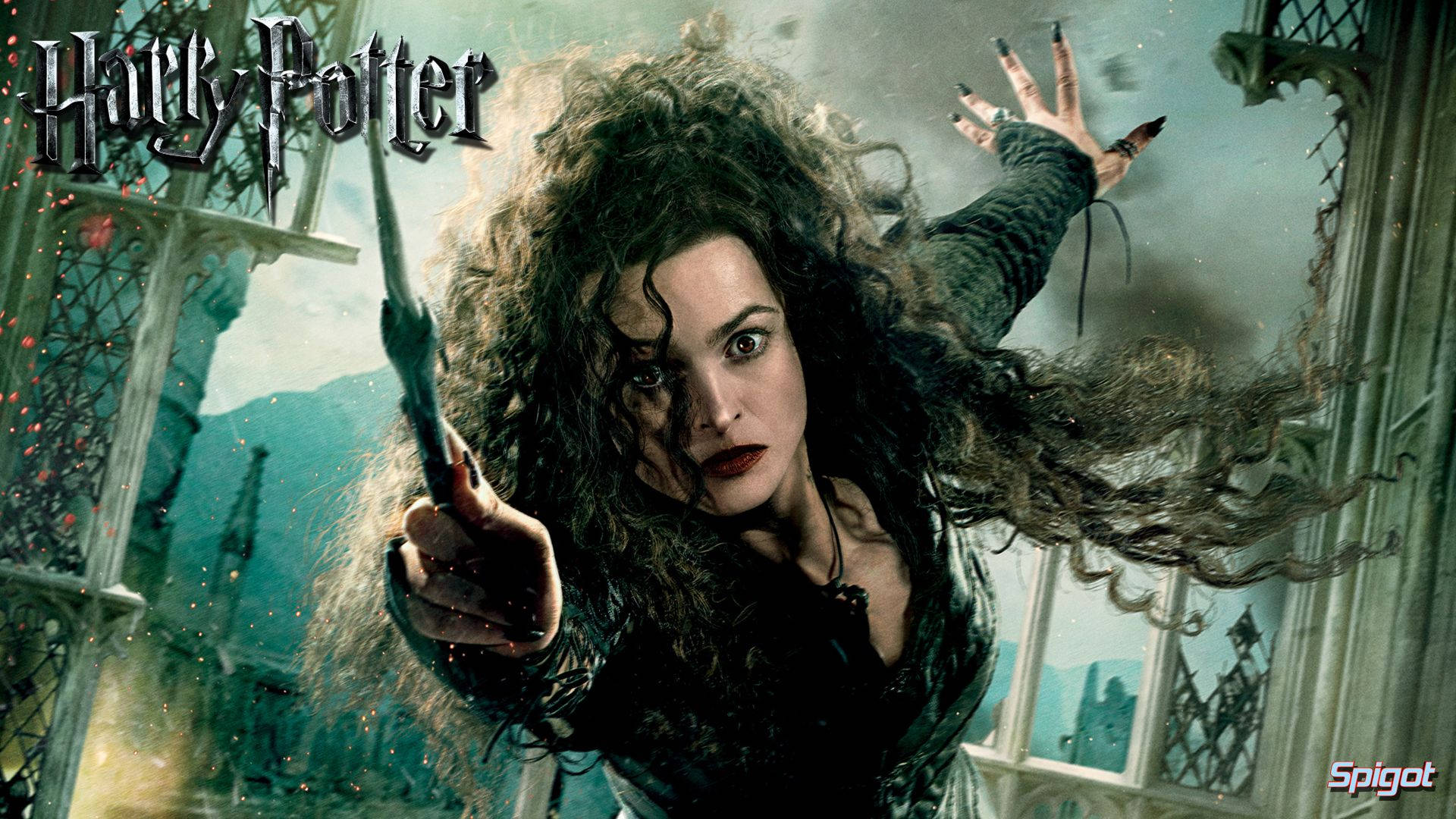 Sirius Black, stormy castle window scene, wild hair, Full HD Desktop Wallpaper
