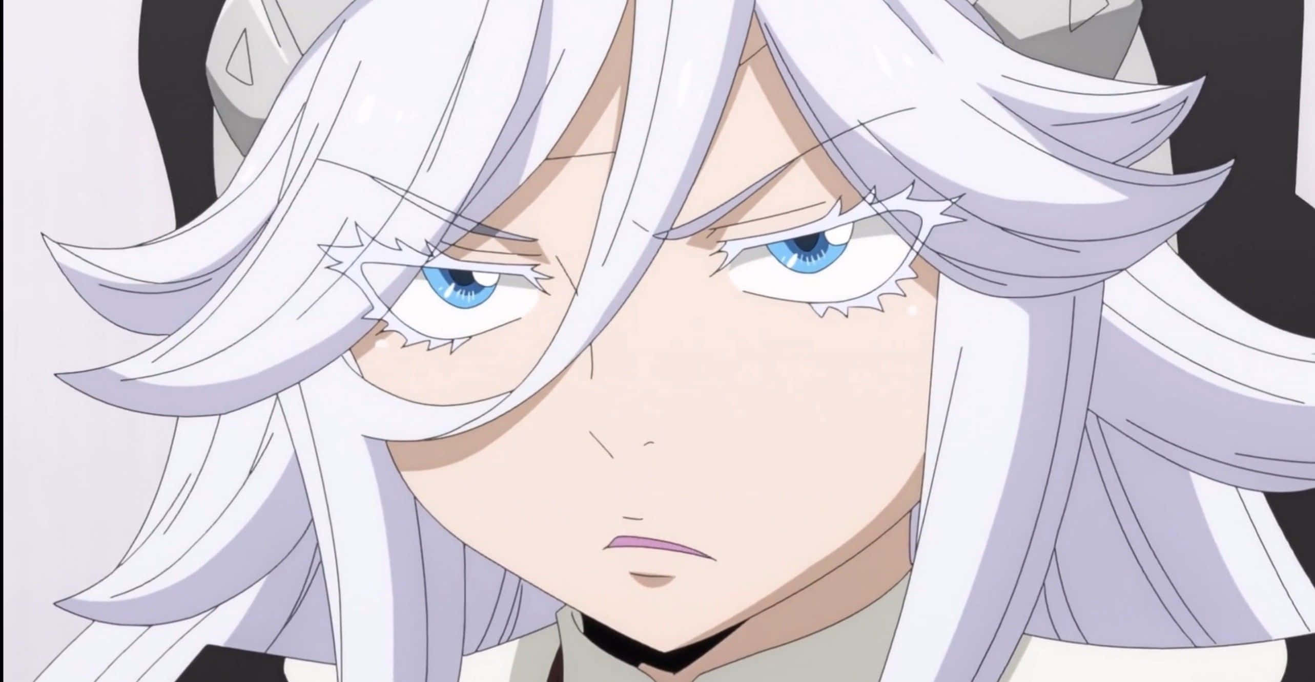 Sister Ivry, anime portrait, long white hair, 2K Desktop Wallpaper