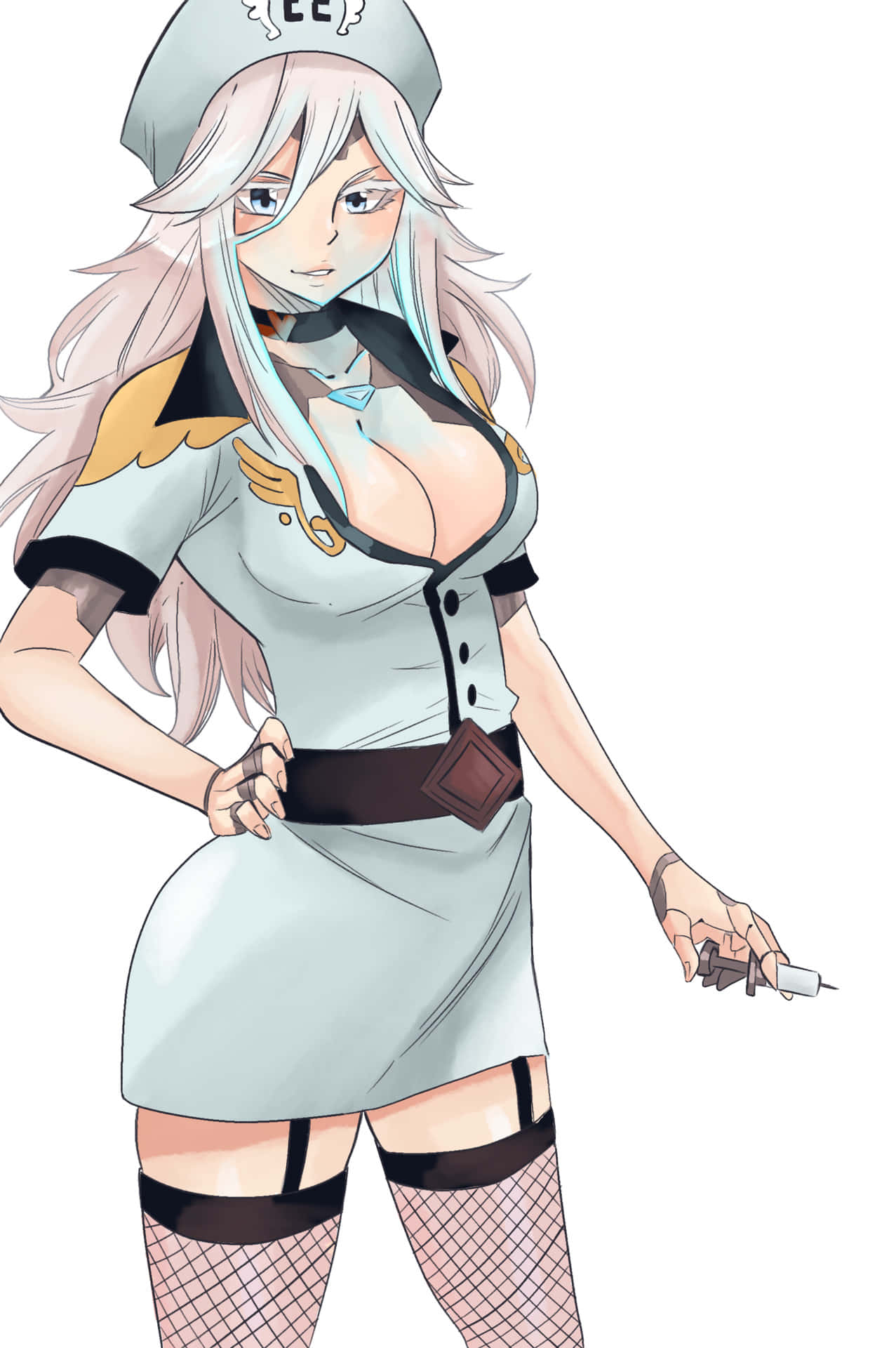 Sister Ivry, silver-haired, anime nurse, Full HD Phone Wallpaper