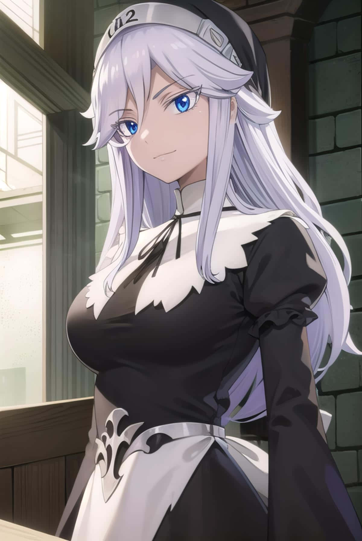 Sister Ivry, silver-haired, anime maid, HD Phone Wallpaper