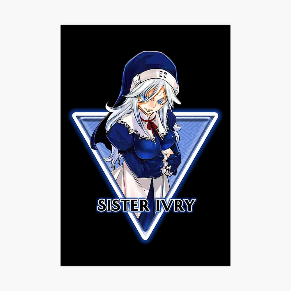 Sister Ivry, blue hooded outfit, glowing triangle, SD Desktop Wallpaper