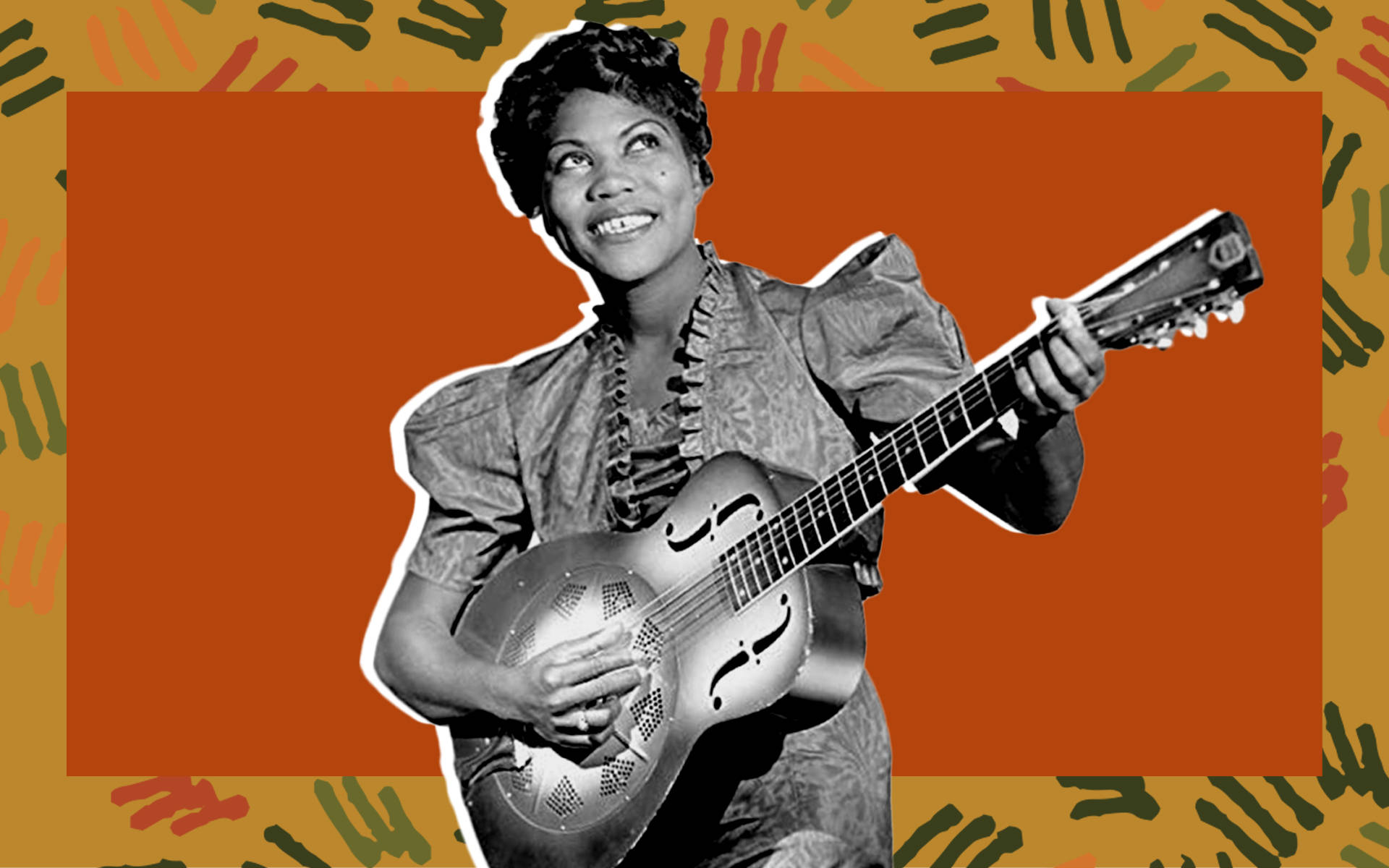Sister Rosetta Tharpe, 1930s, resonator guitar, Full HD Desktop Wallpaper