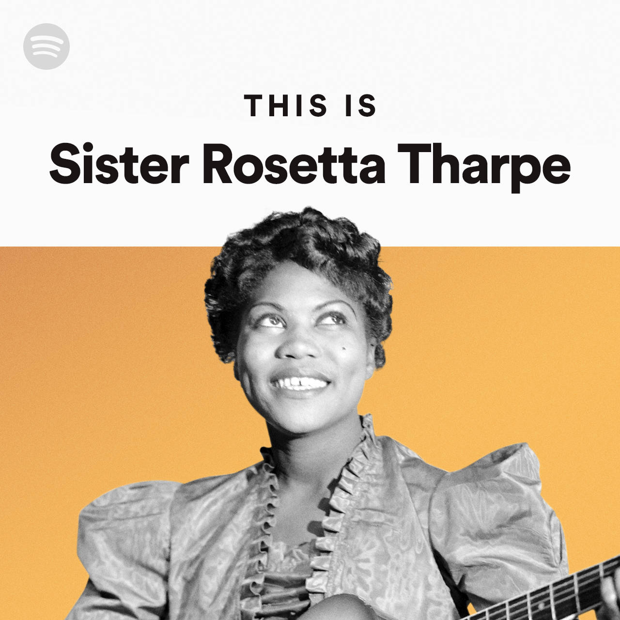 Sister Rosetta Tharpe, Spotify Playlist Cover, black and white portrait, HD Desktop Wallpaper