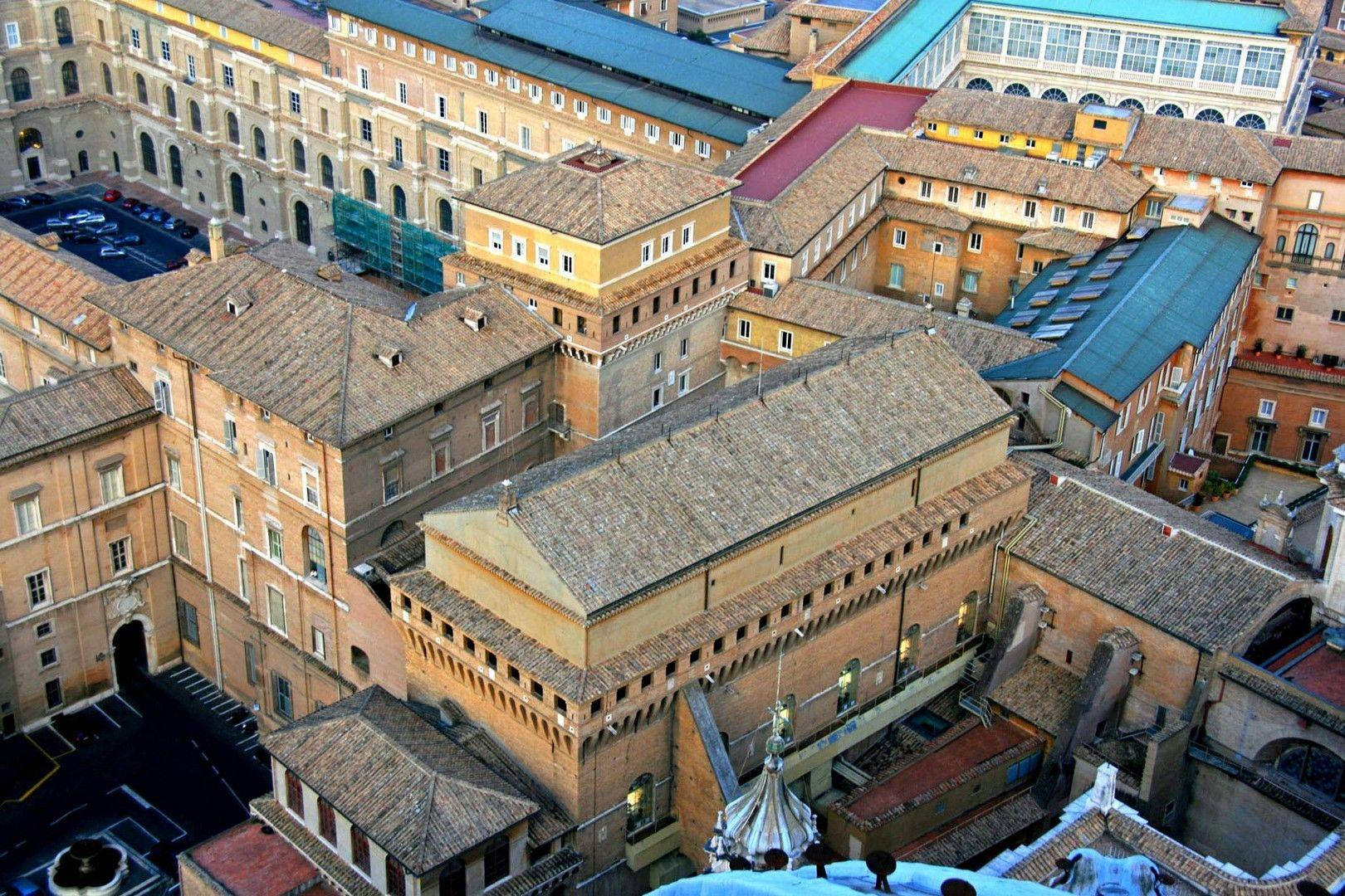 Sistine Chapel, aerial view, terracotta tiles, HD Desktop Wallpaper