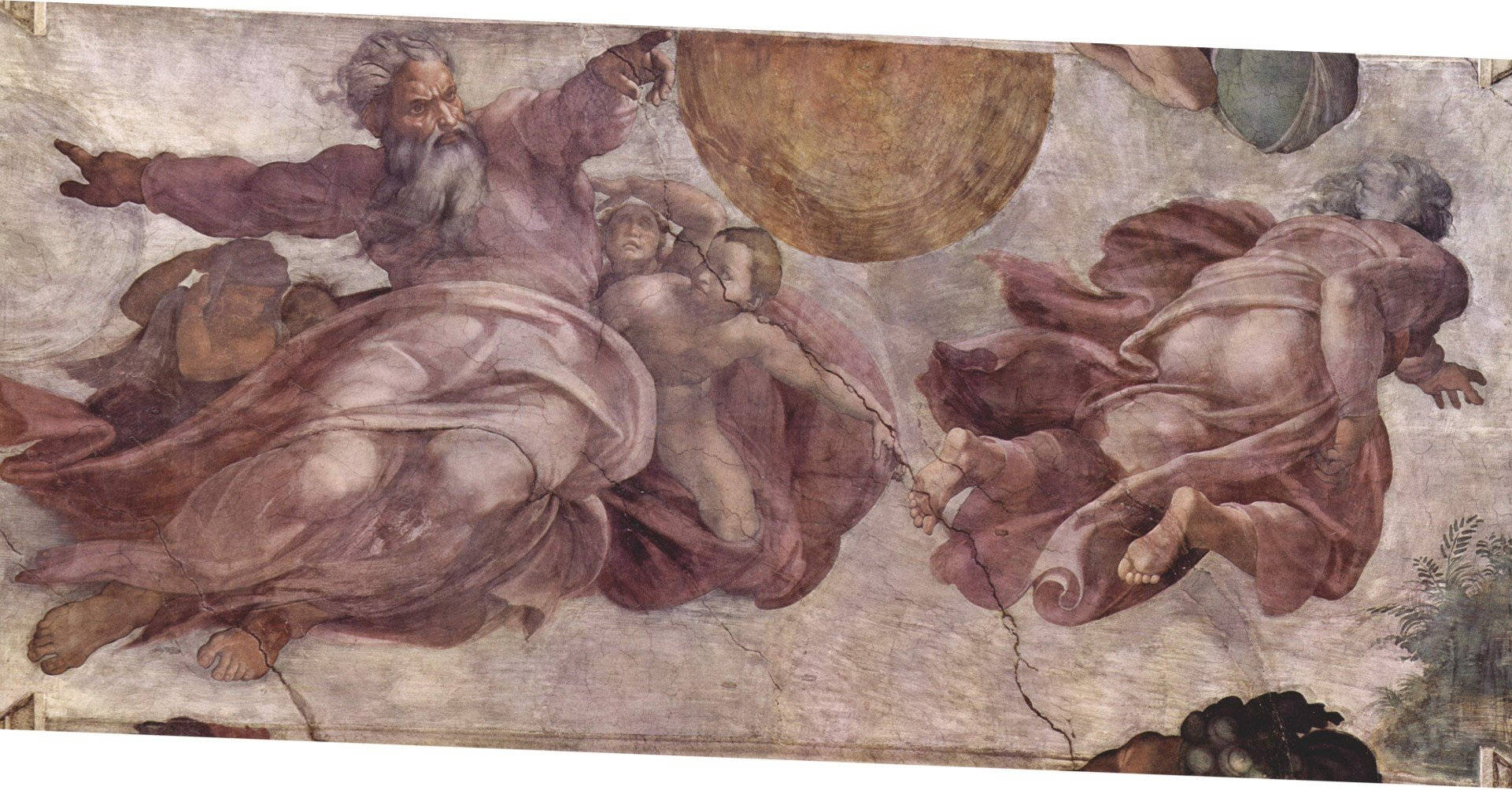Sistine Chapel, Renaissance fresco, muscular figures, Full HD Desktop Wallpaper