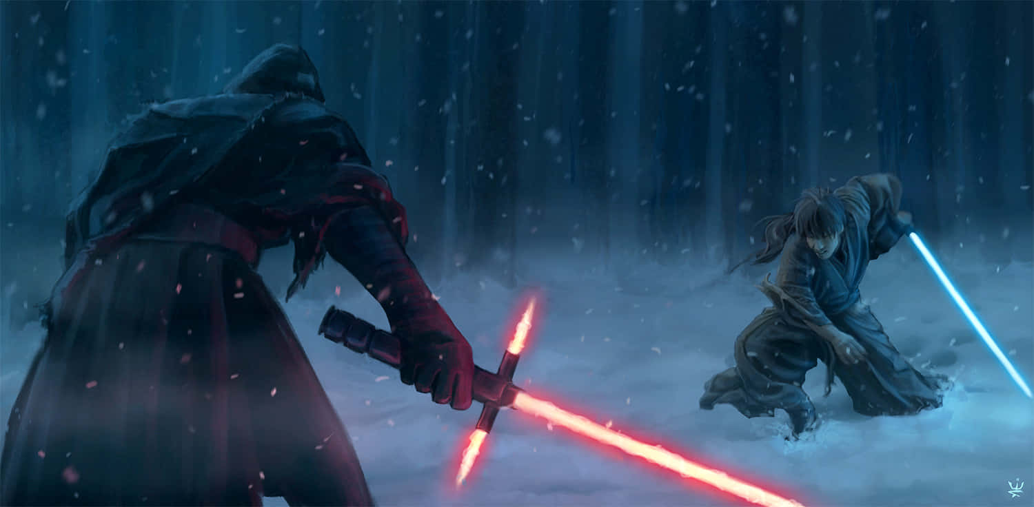 Sith Lord, lightsabers, red and blue lightsabers, HD Desktop Wallpaper