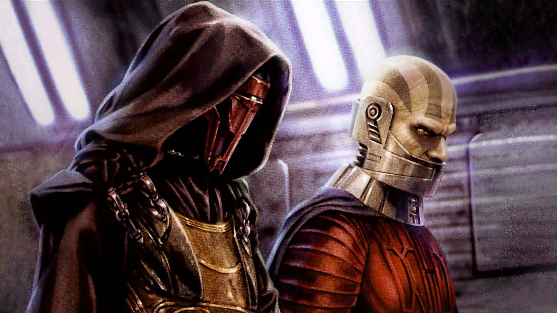 Sith Lord, dark hooded cloak, metallic helmet, Full HD Desktop Wallpaper