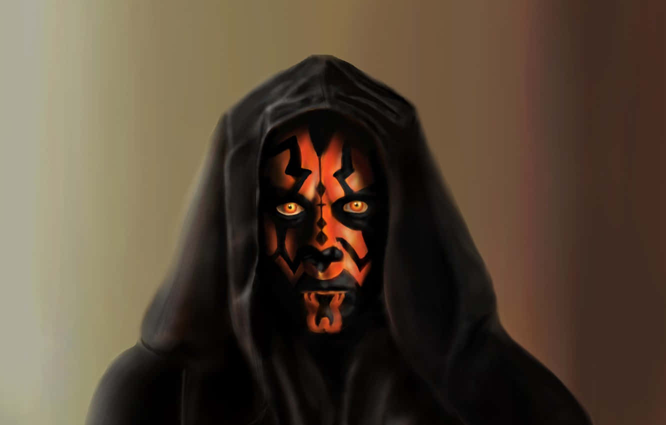 Sith Lord, glowing orange eyes, fiery red facial markings, HD Desktop Wallpaper