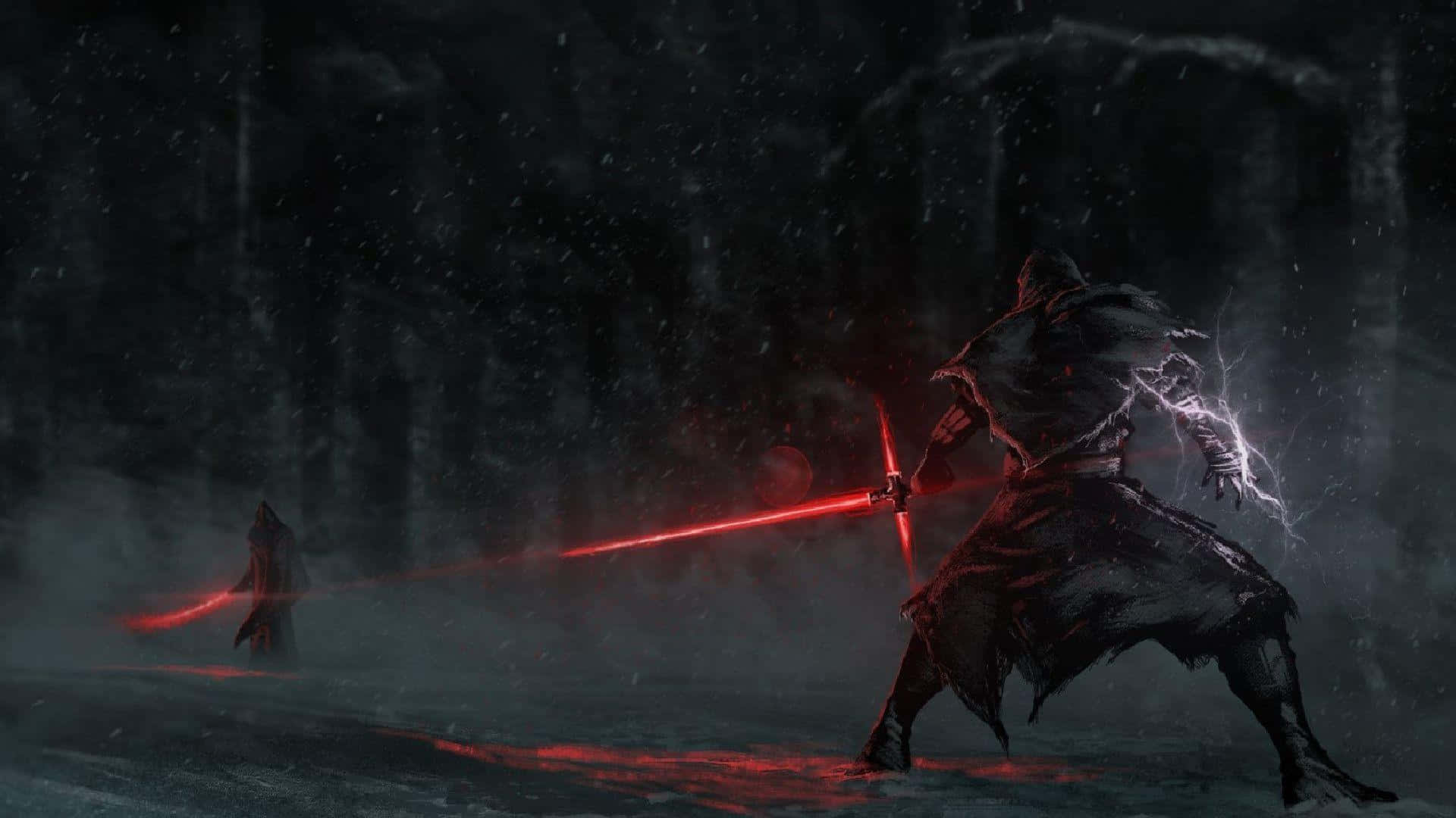 Sith Lord, cloaked warriors, snowy forest, Full HD Desktop Wallpaper