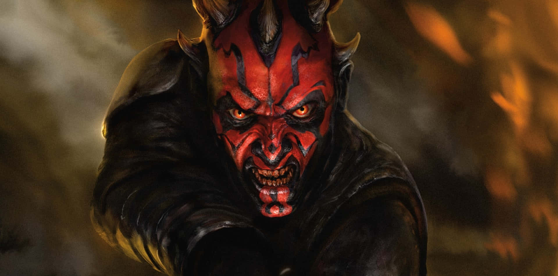 Sith Lord, red-skinned, glowing eyes, HD Desktop Wallpaper