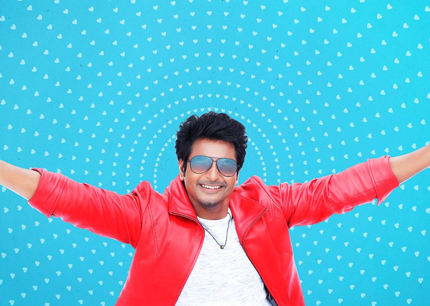 Sivakarthikeyan, blue polka dot, red leather jacket, HD Desktop Wallpaper