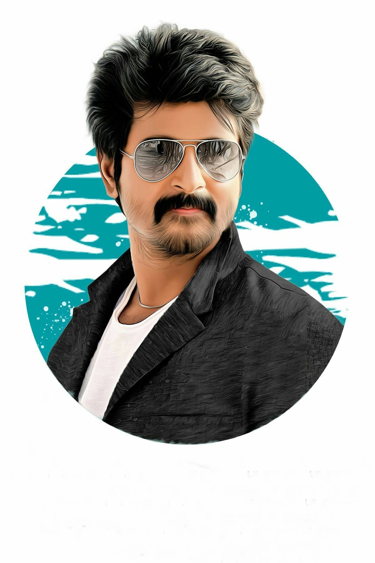 Sivakarthikeyan, teal and white abstract splash background, aviator sunglasses, HD Phone Wallpaper