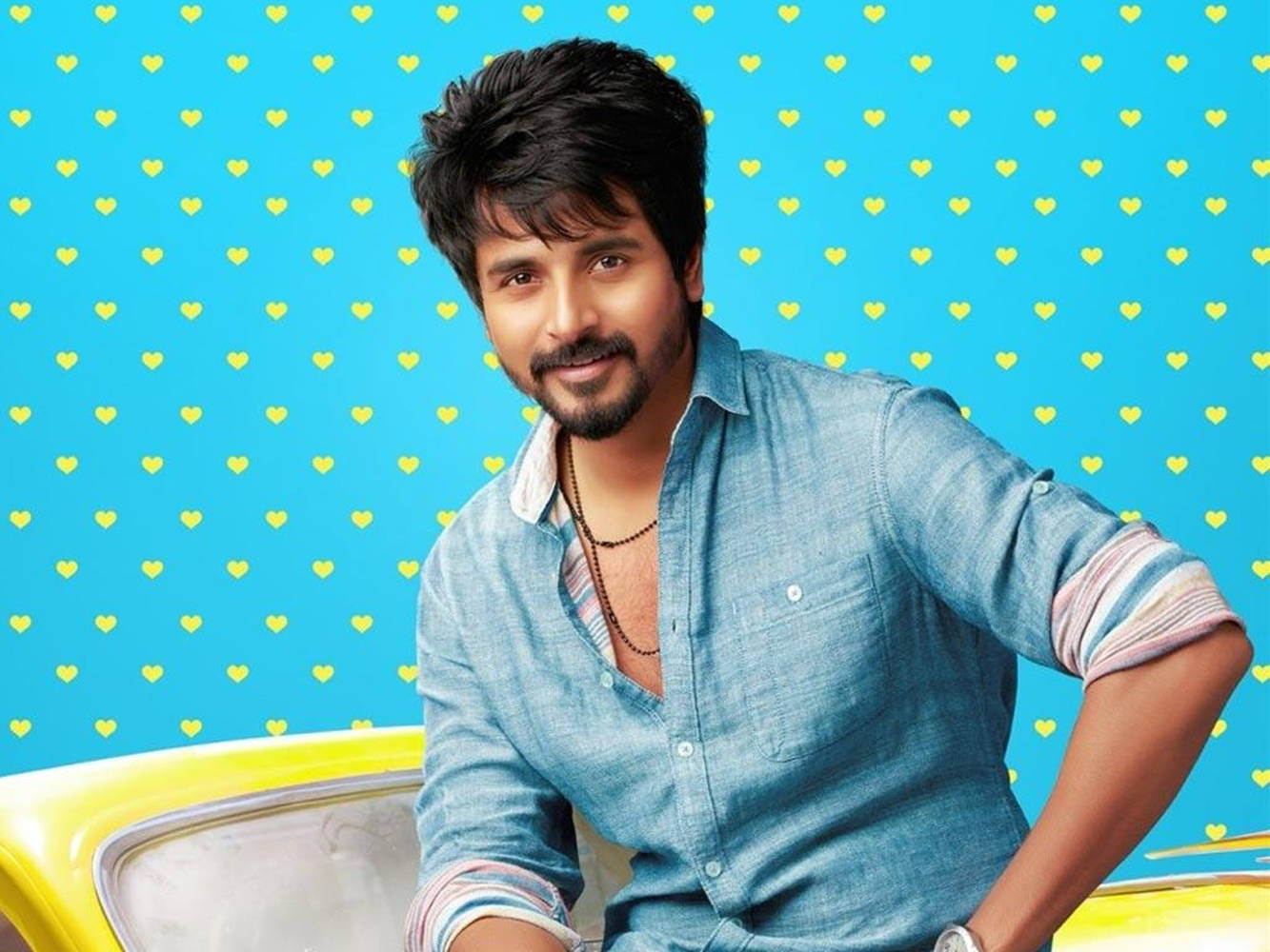 Sivakarthikeyan, blue aesthetic, heart dots, HD Desktop Wallpaper