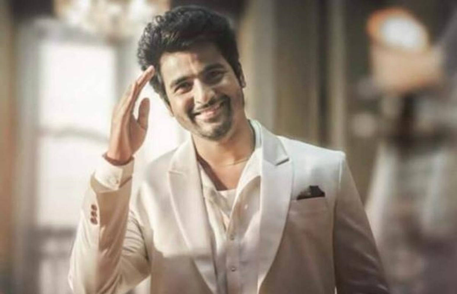 Sivakarthikeyan, white suit, smiling man, HD Desktop Wallpaper