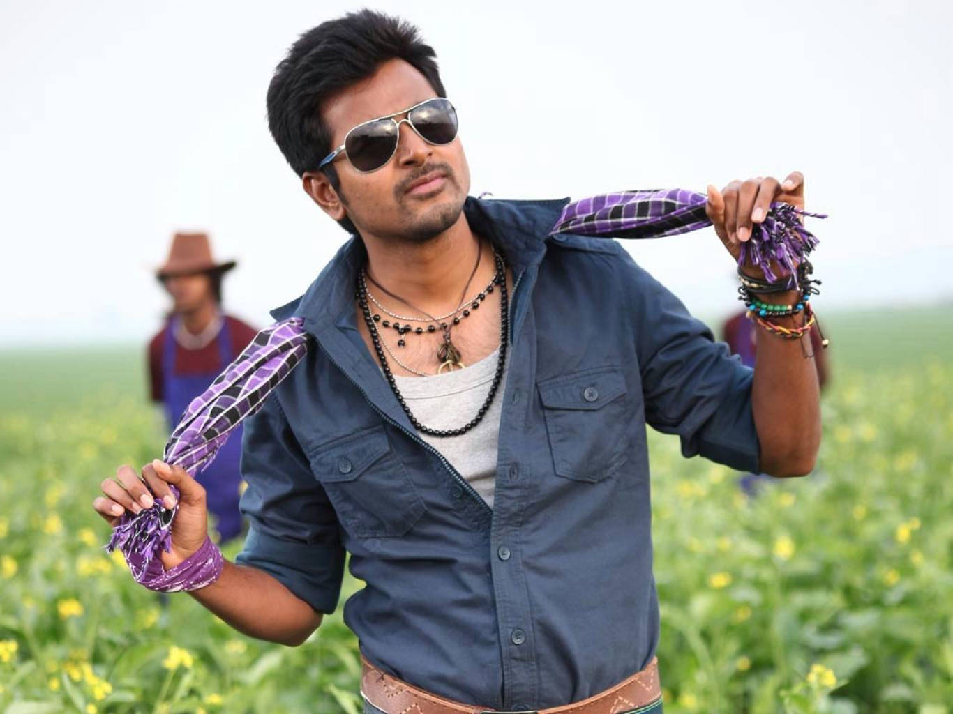 Sivakarthikeyan, farm field, yellow flowers, HD Desktop Wallpaper