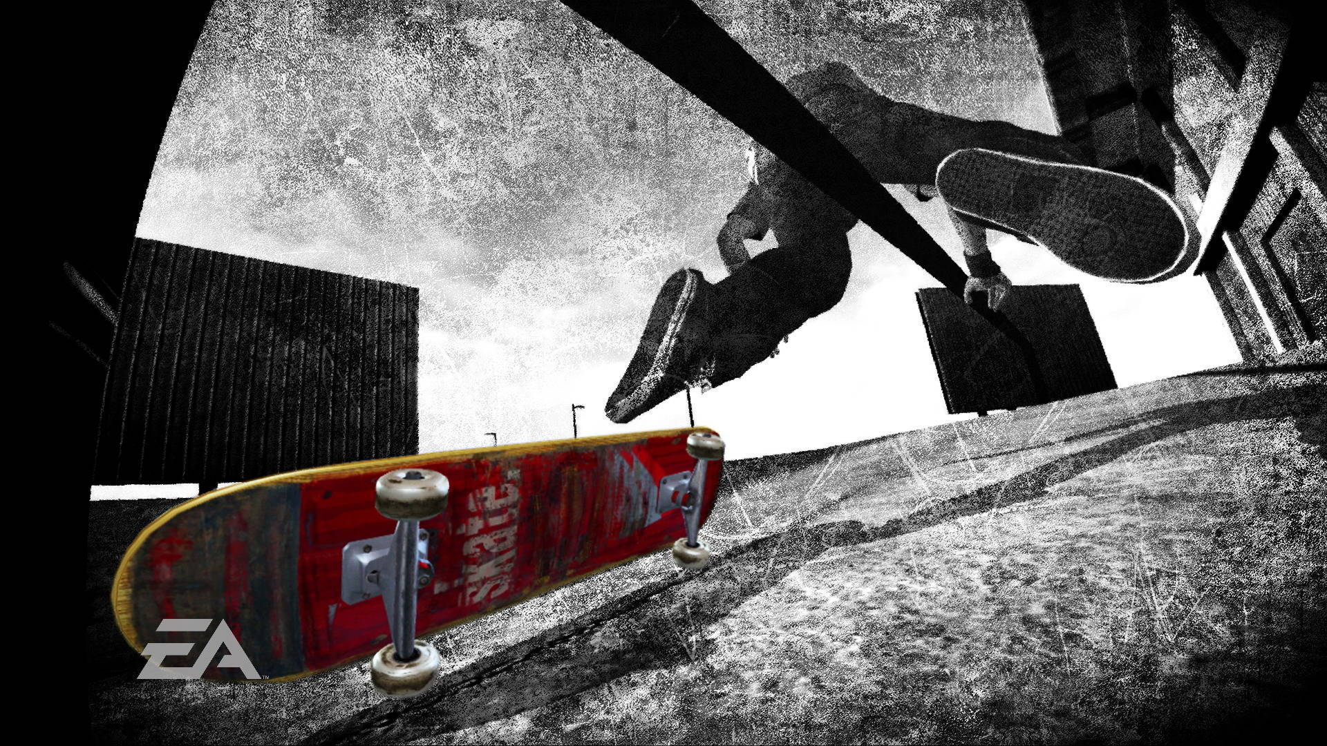 red skateboard, vintage, skateboarder, Full HD Desktop Wallpaper