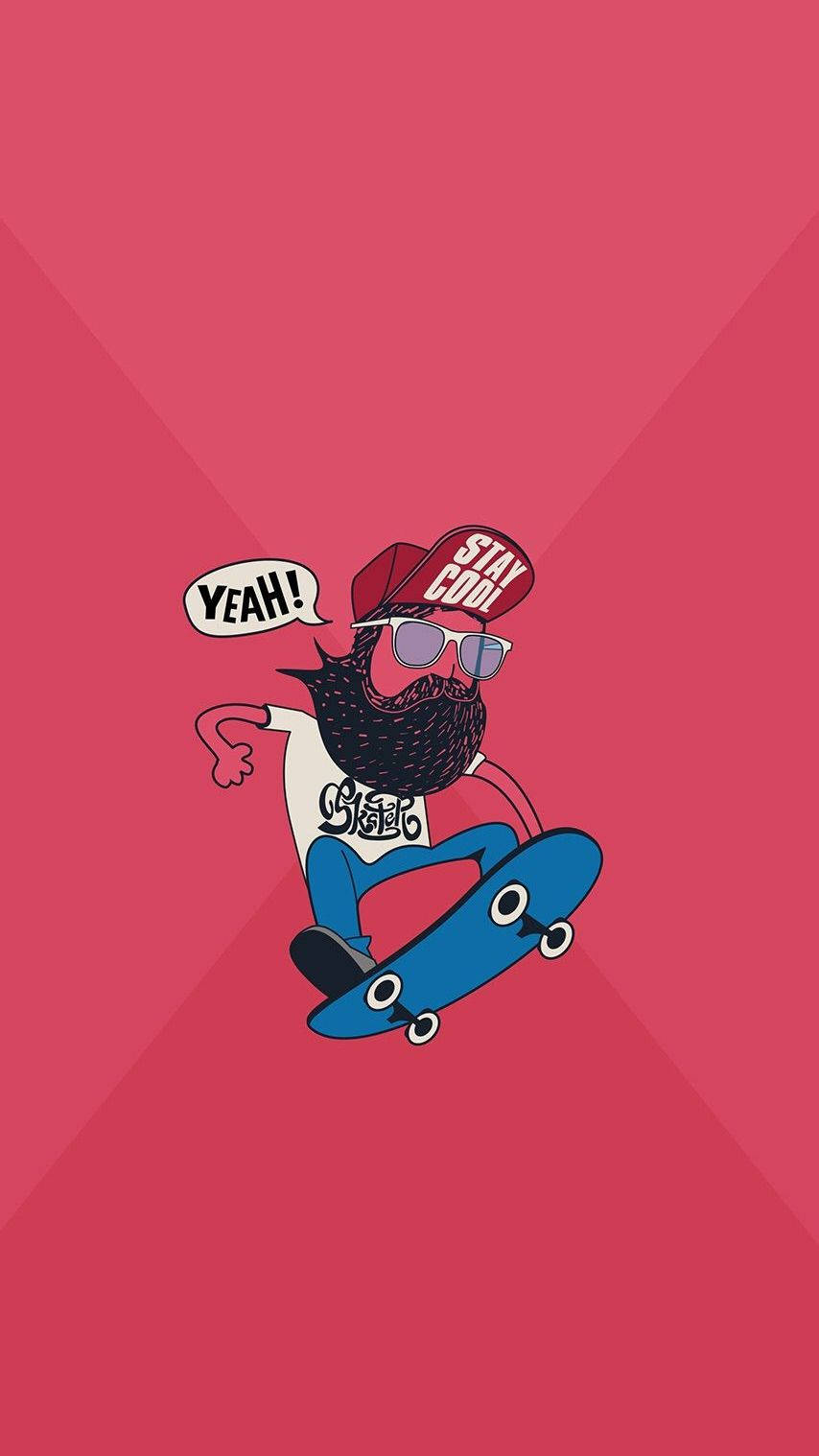 cartoon bearded man, red cap, sunglasses, HD Phone Wallpaper