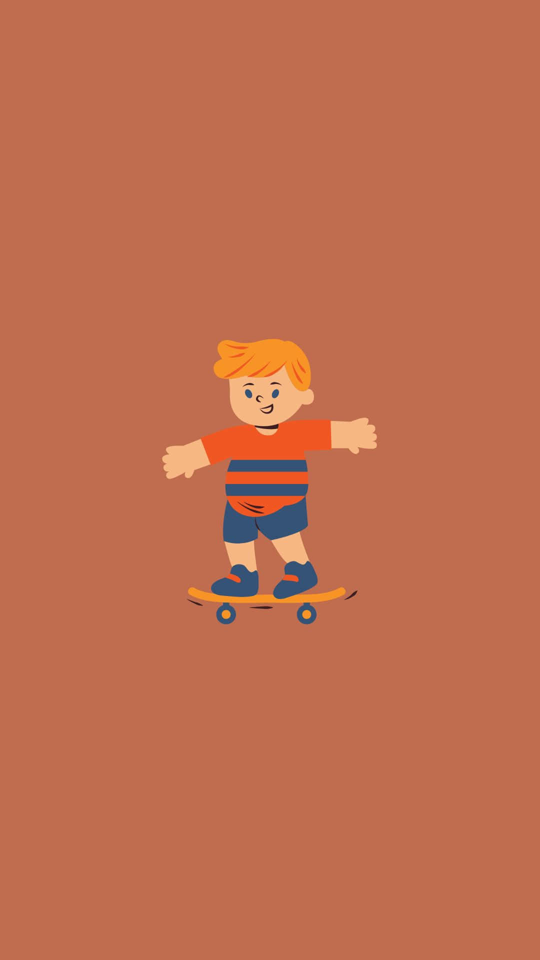 handsome boy cartoon, orange hair, skateboard, Full HD Phone Wallpaper