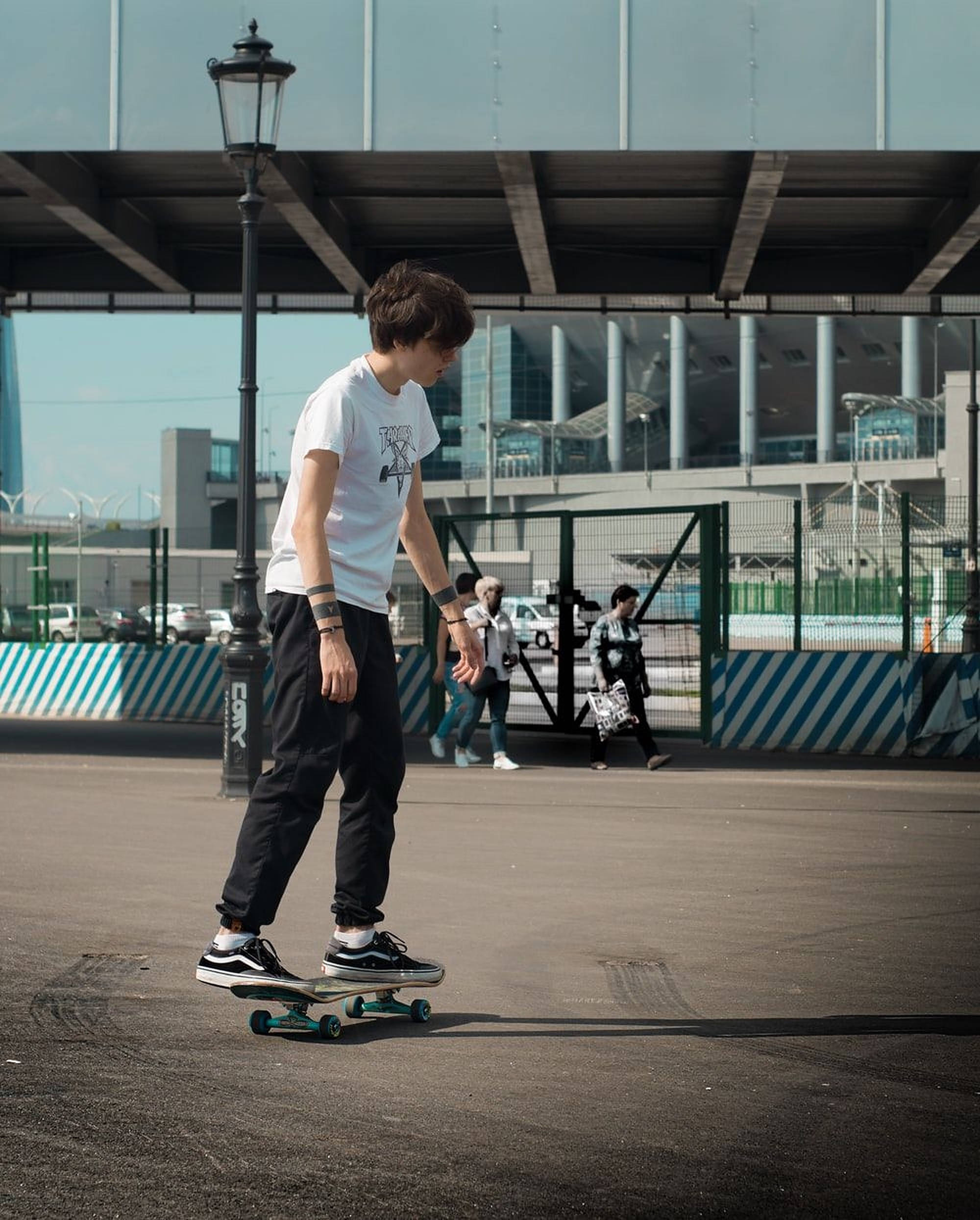 Skater Boy Aesthetic, white tee, black pants, Full HD Phone Wallpaper