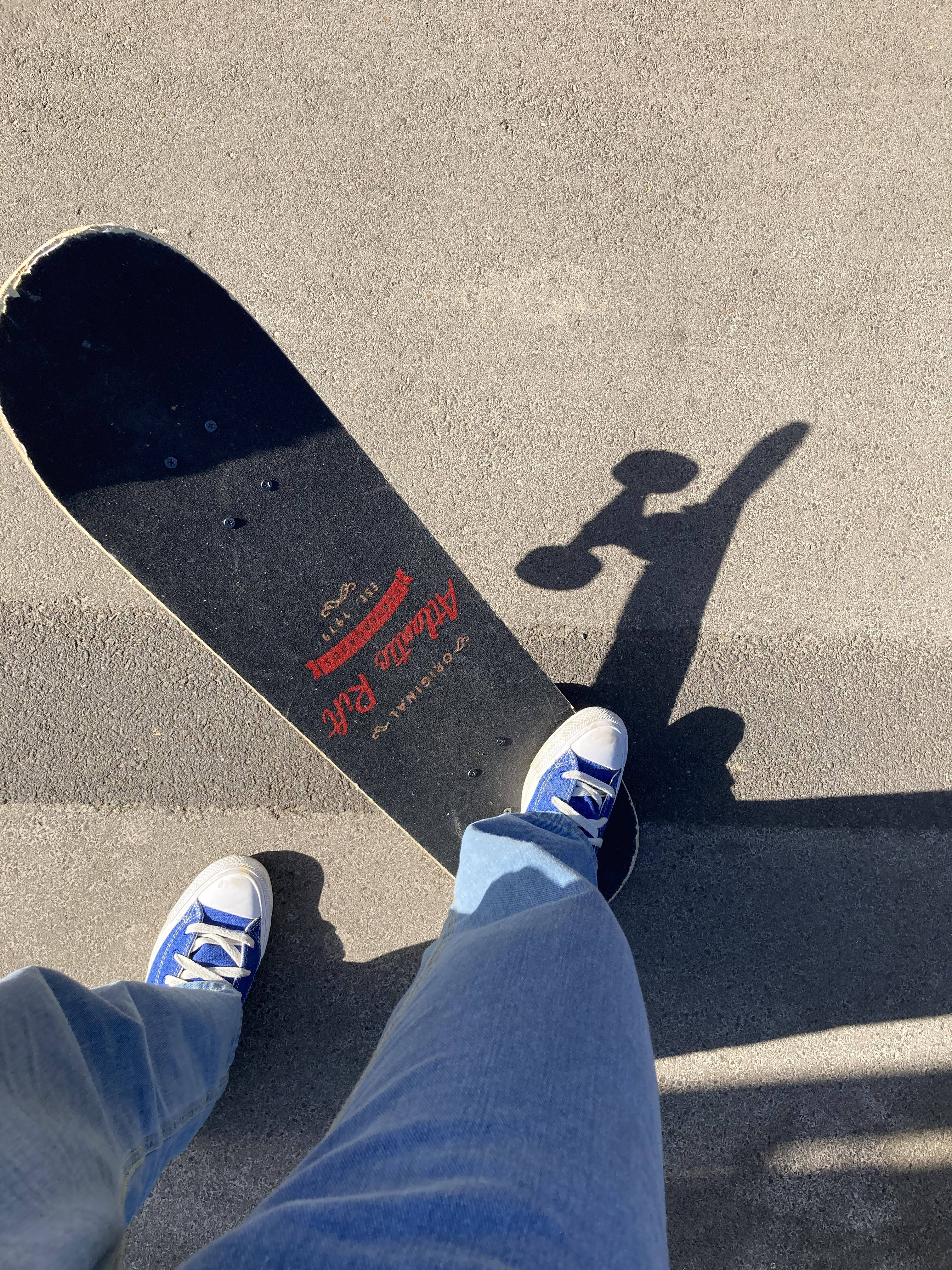 Skater Boy Black Skate Aesthetic, red logo, blue jeans, 4K Phone Wallpaper