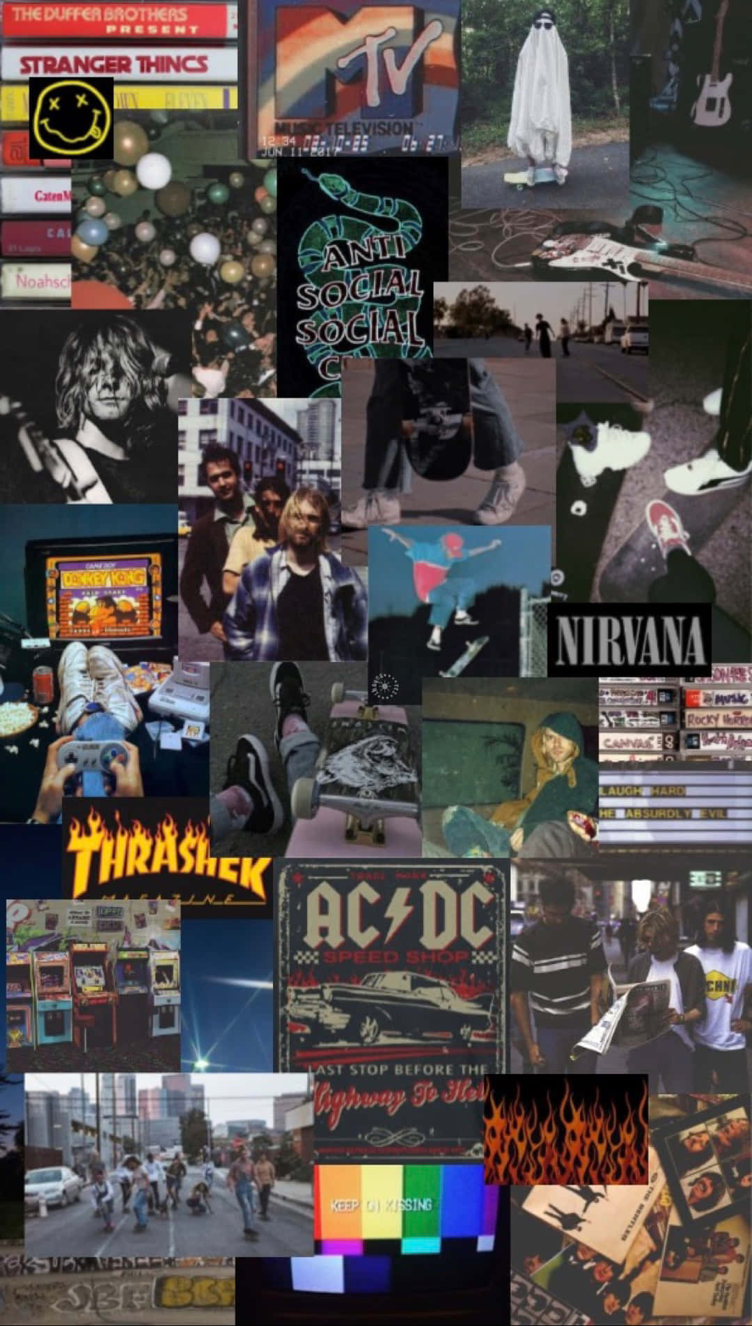 Skater Girl Aesthetic, grunge music icons, vintage MTV logos, HD Phone Wallpaper