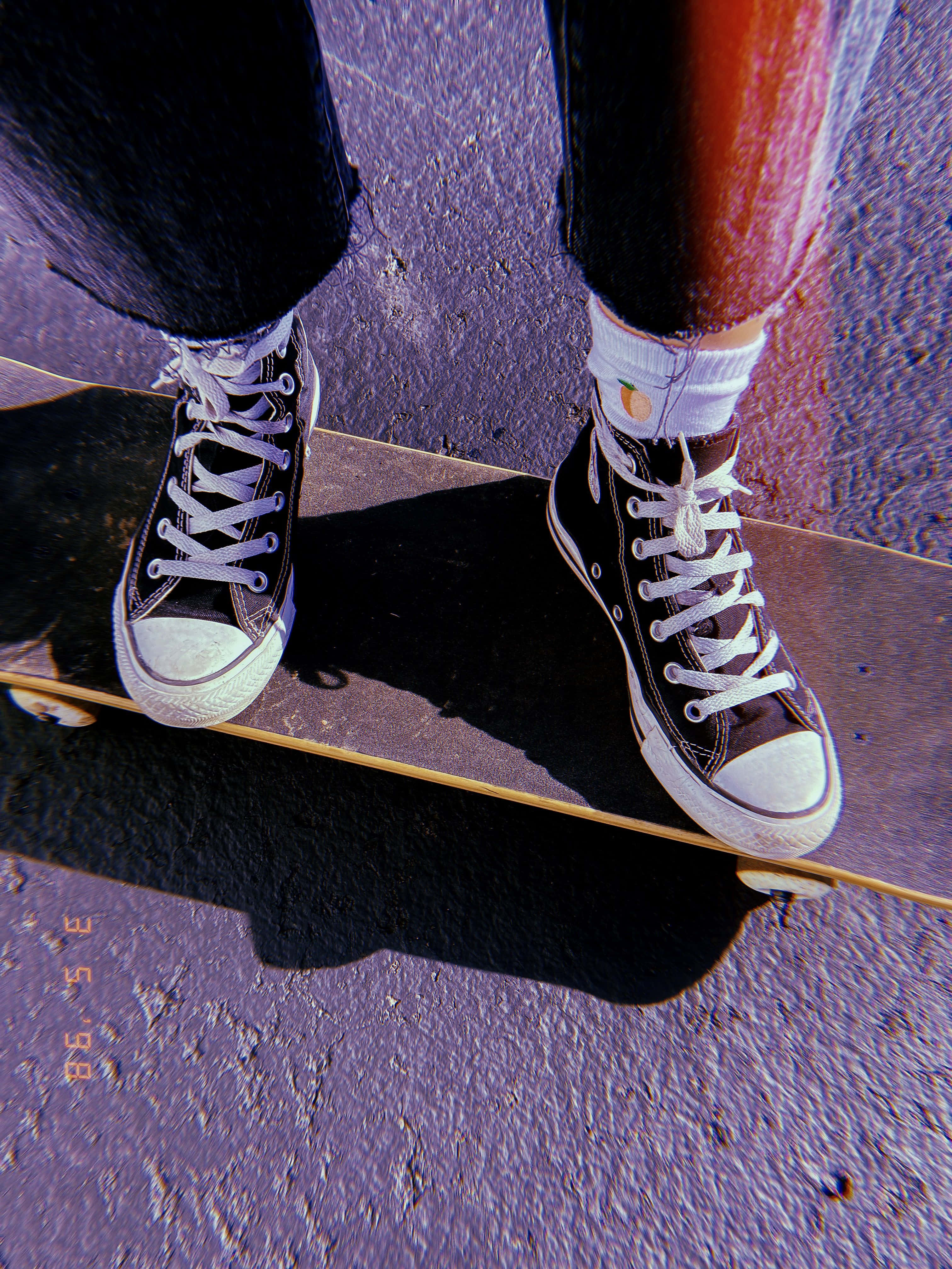 black high-top sneakers, white laces, white soles, 4K Phone Wallpaper