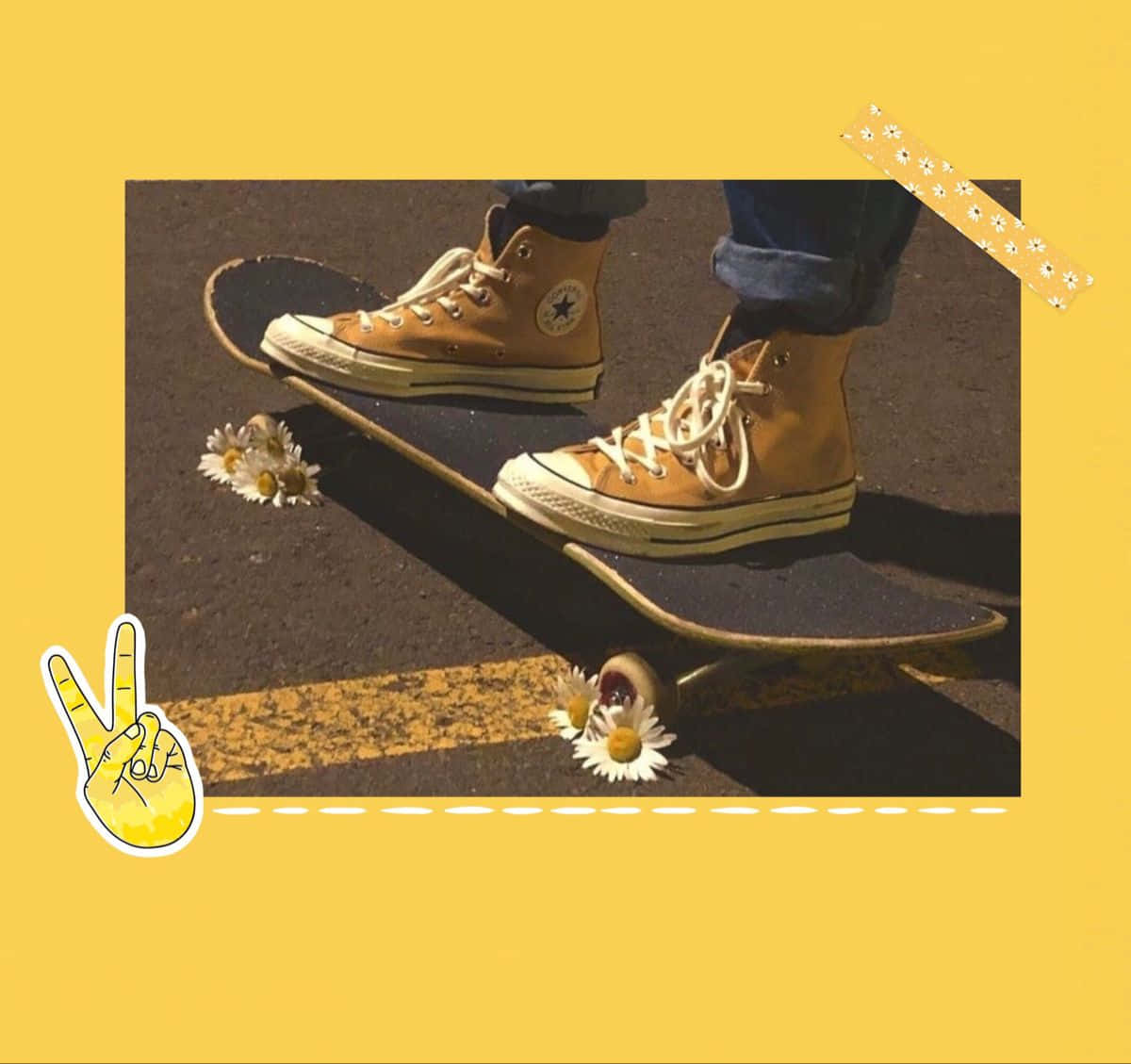 skater girl aesthetic, tan high-top sneakers, skateboard, SD Desktop Wallpaper