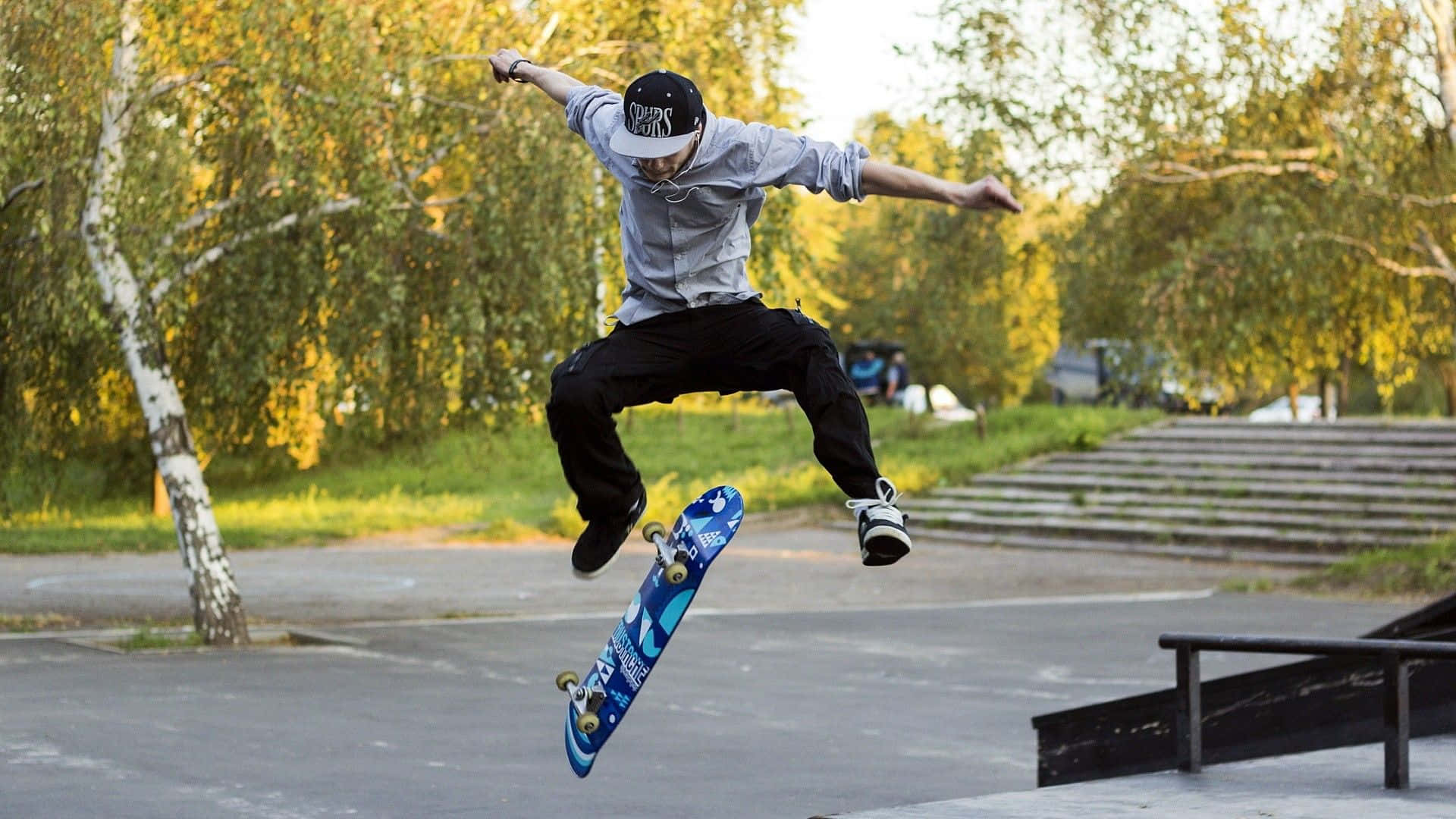 skateboarder, skateboard, park, Full HD Desktop Wallpaper