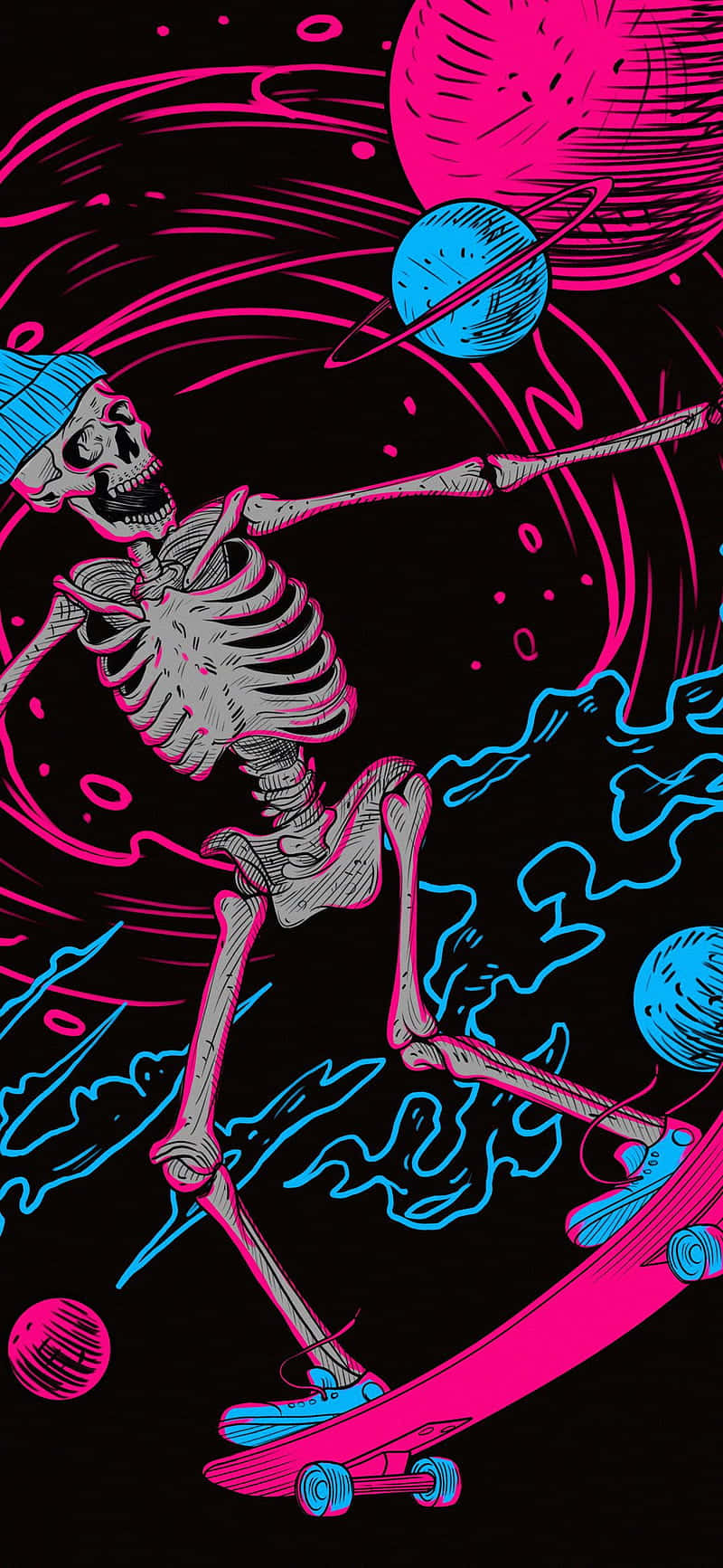 skater girl aesthetic, skeleton, beanie, HD Phone Wallpaper
