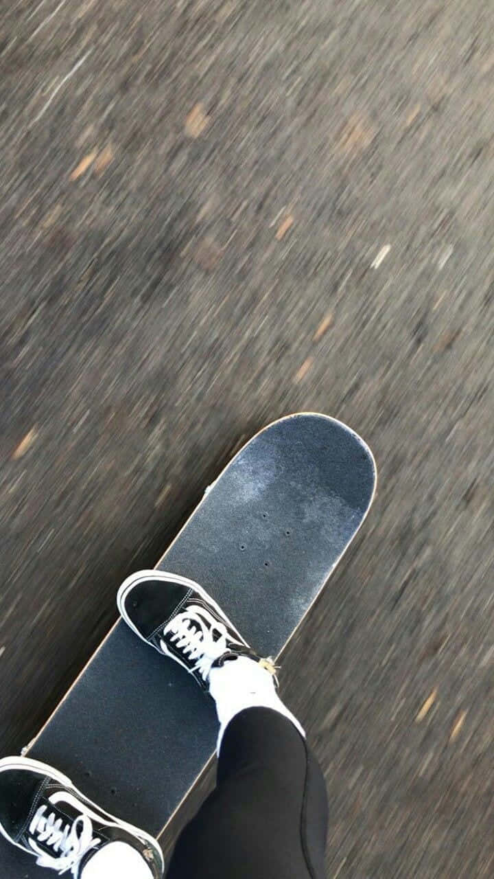 skateboard, street rail, black and white sneakers, HD Phone Wallpaper