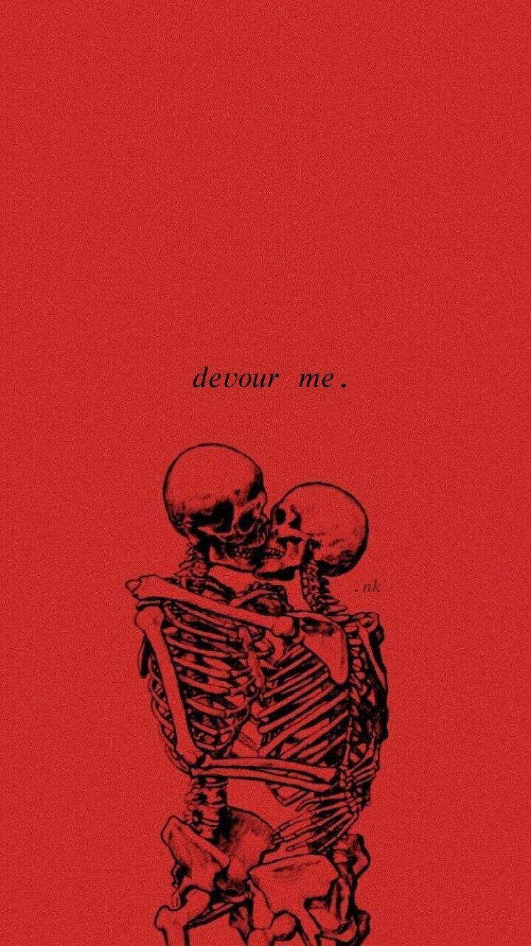 Aesthetic Love Two Skeletons, two skeletons, embrace passionately, HD Phone Wallpaper