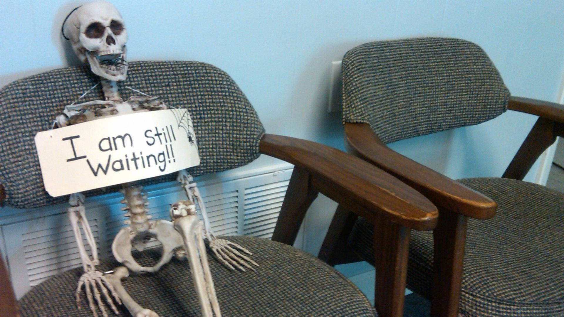 Abandoned Skeleton Meme, skeleton, chair, Full HD Desktop Wallpaper