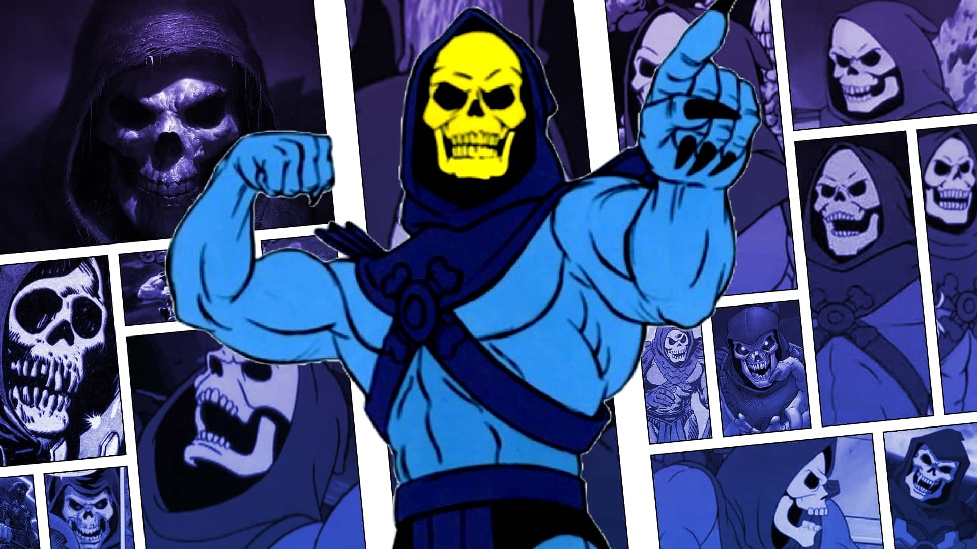 Skeletor, blue mask, blue eyes, Full HD Desktop Wallpaper