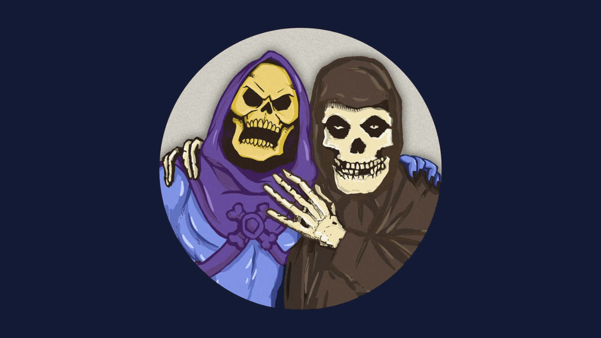 Skeletor, hooded robes, circular frame, Full HD Desktop Wallpaper